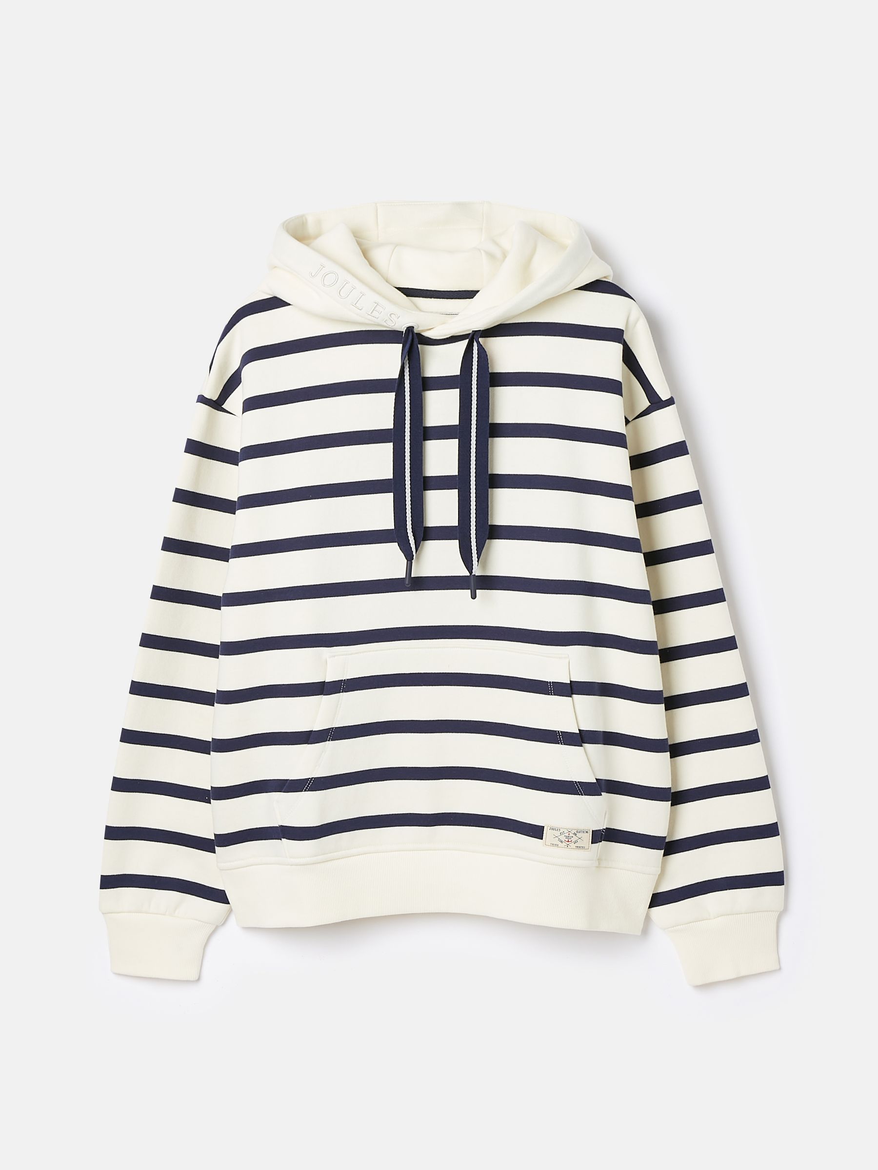 Buy Joules Milbourne Navy White Striped Embroidered Hoodie from the Joules online shop