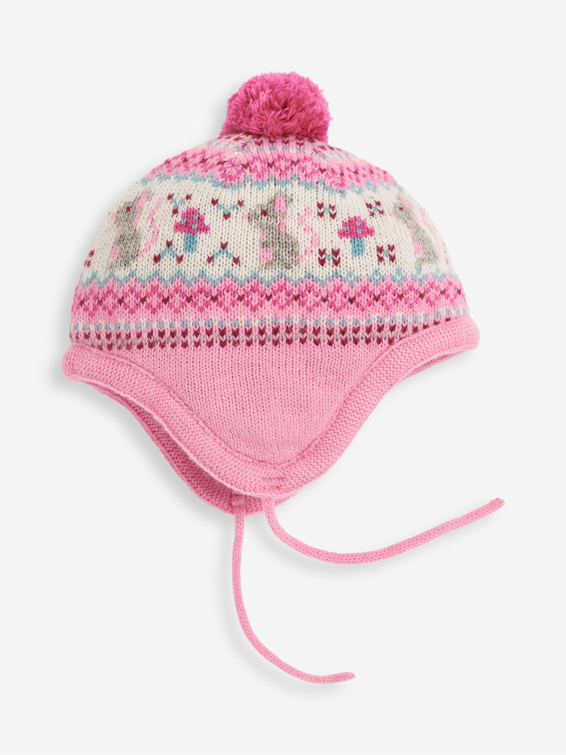 Buy JoJo Maman Bebe Pink Fairisle Pattern Bobble Hat from the JoJo Maman Bebe UK online shop
