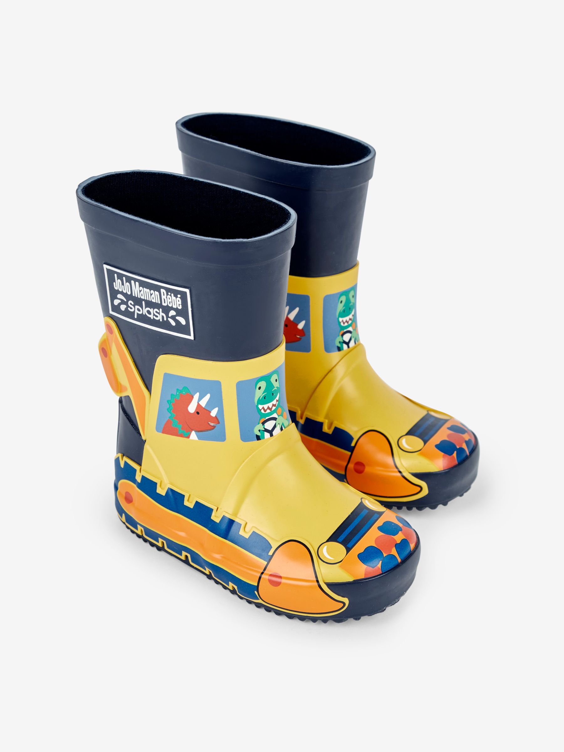Buy JoJo Maman Bebe Navy Digger Printed Lined Wellies from the JoJo Maman Bebe UK online shop
