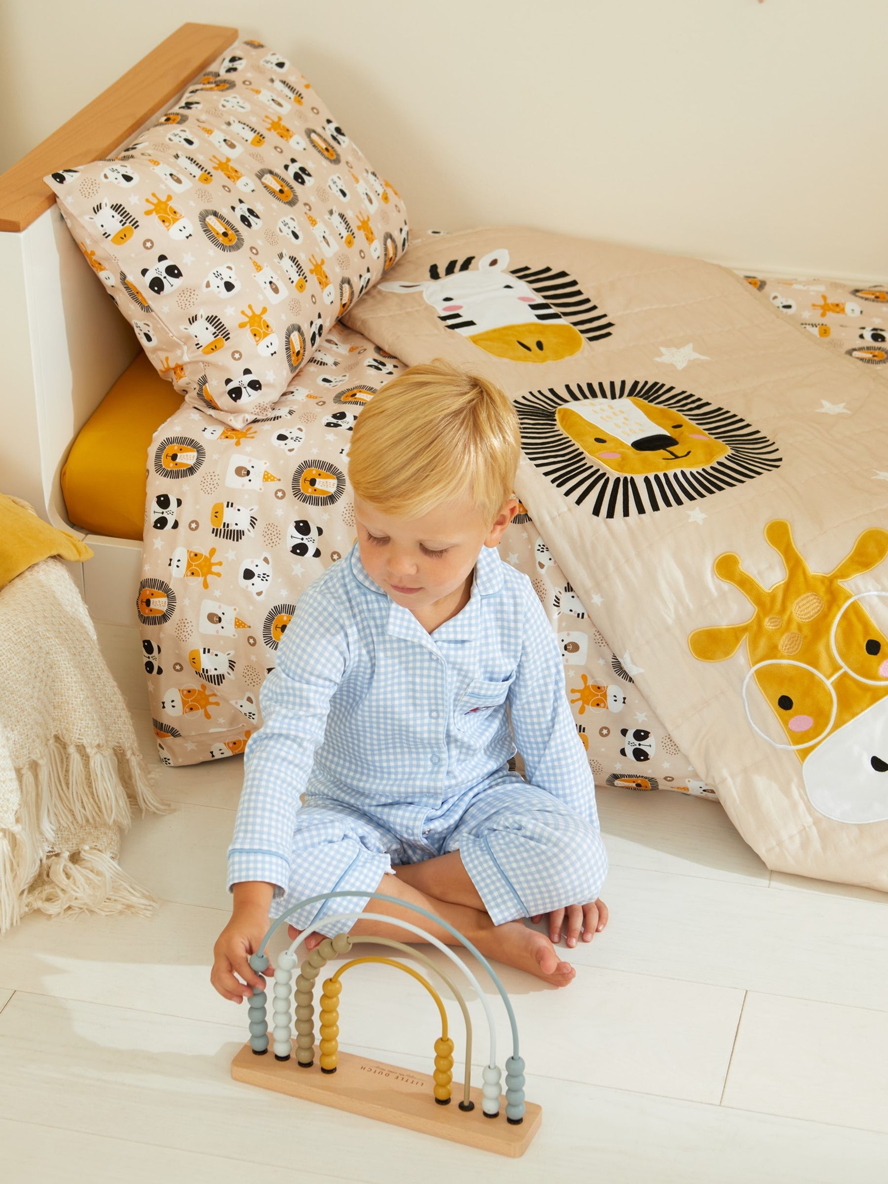 Yellow Kabode Wildlife Cot Bed Duvet Cover Pillowcase JoJo Maman Bebe