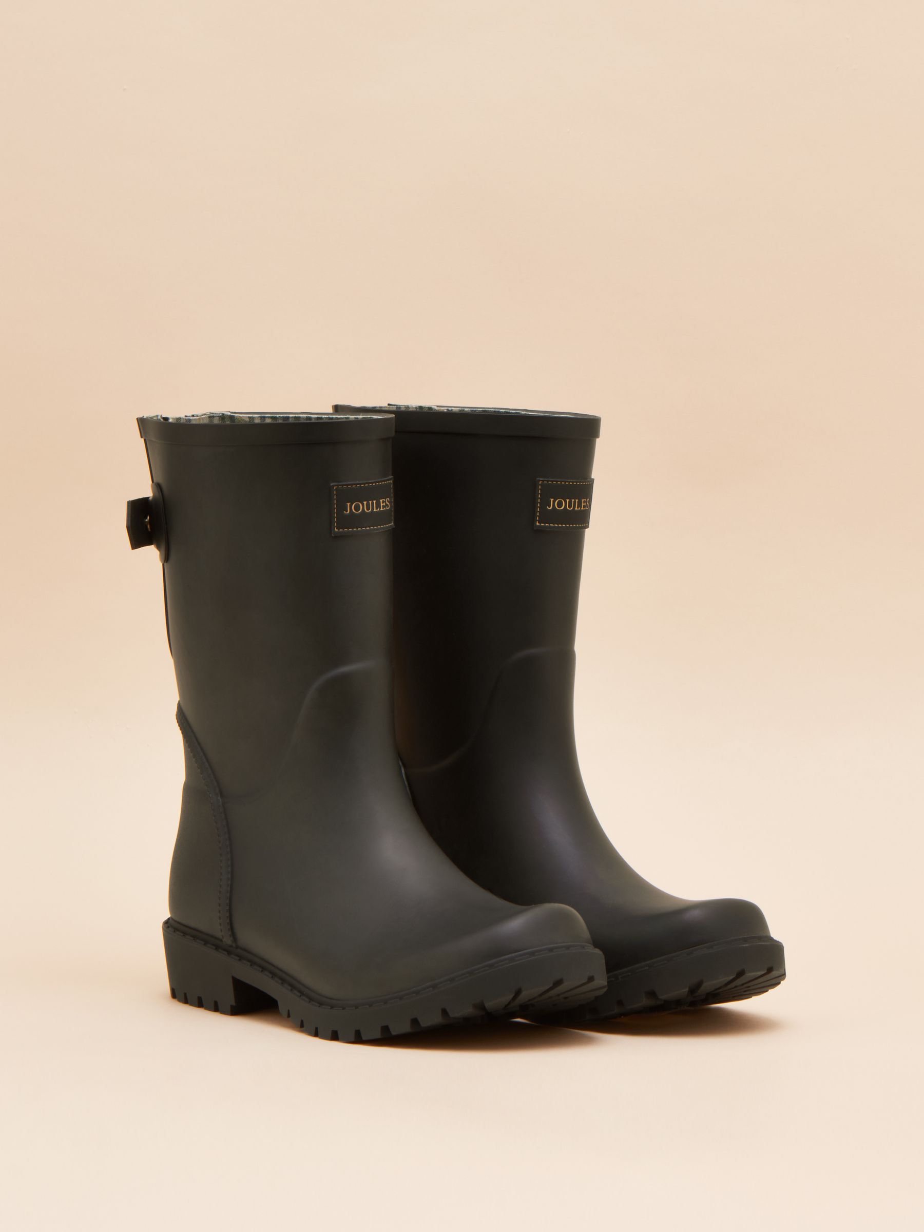 Wistow Black Adjustable Mid Calf Wellies Joules