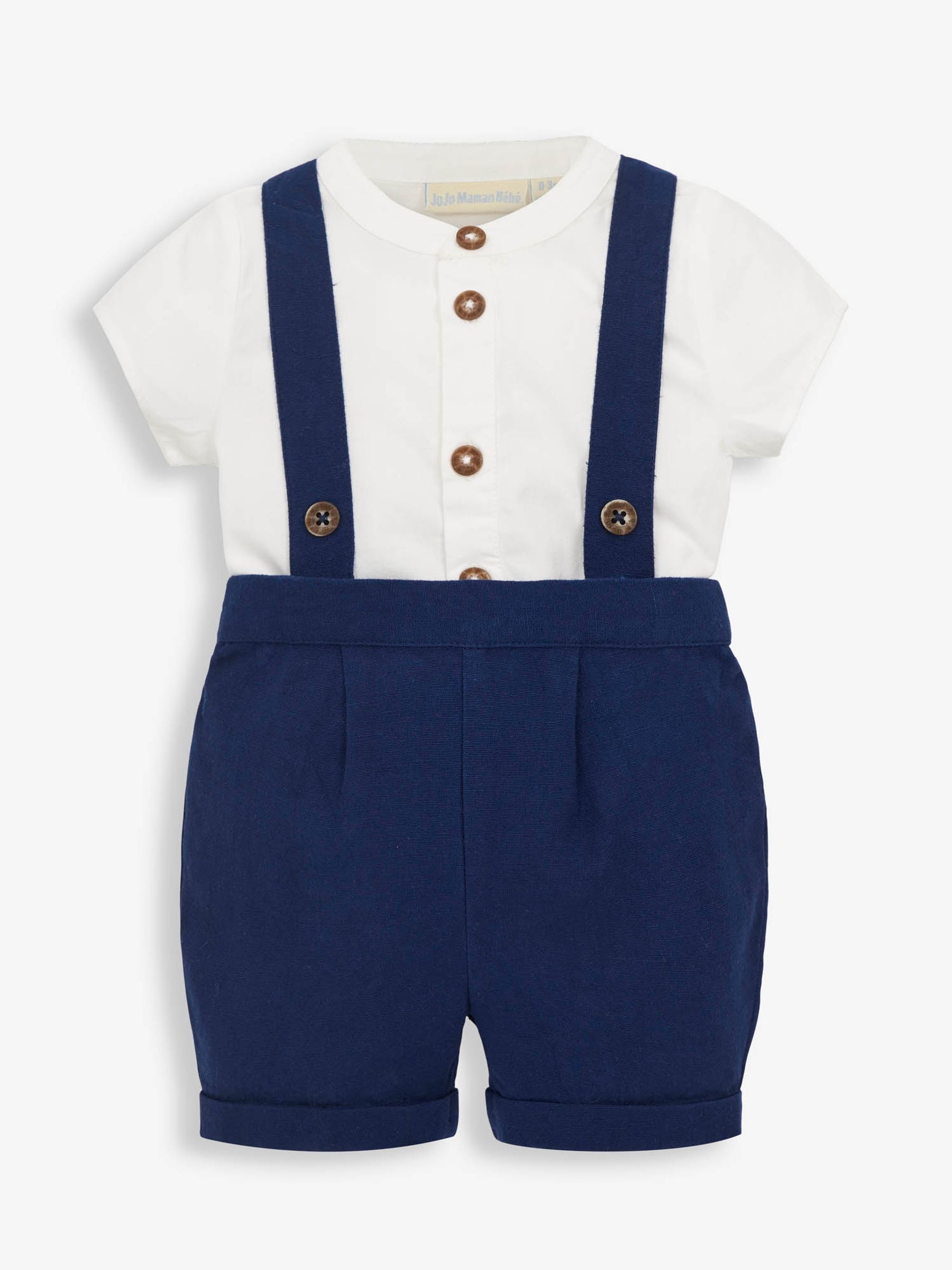 Buy JoJo Maman Bebe Navy 2 Piece Baby Grandad Shirt Shorts Set from the JoJo Maman Bebe UK online shop