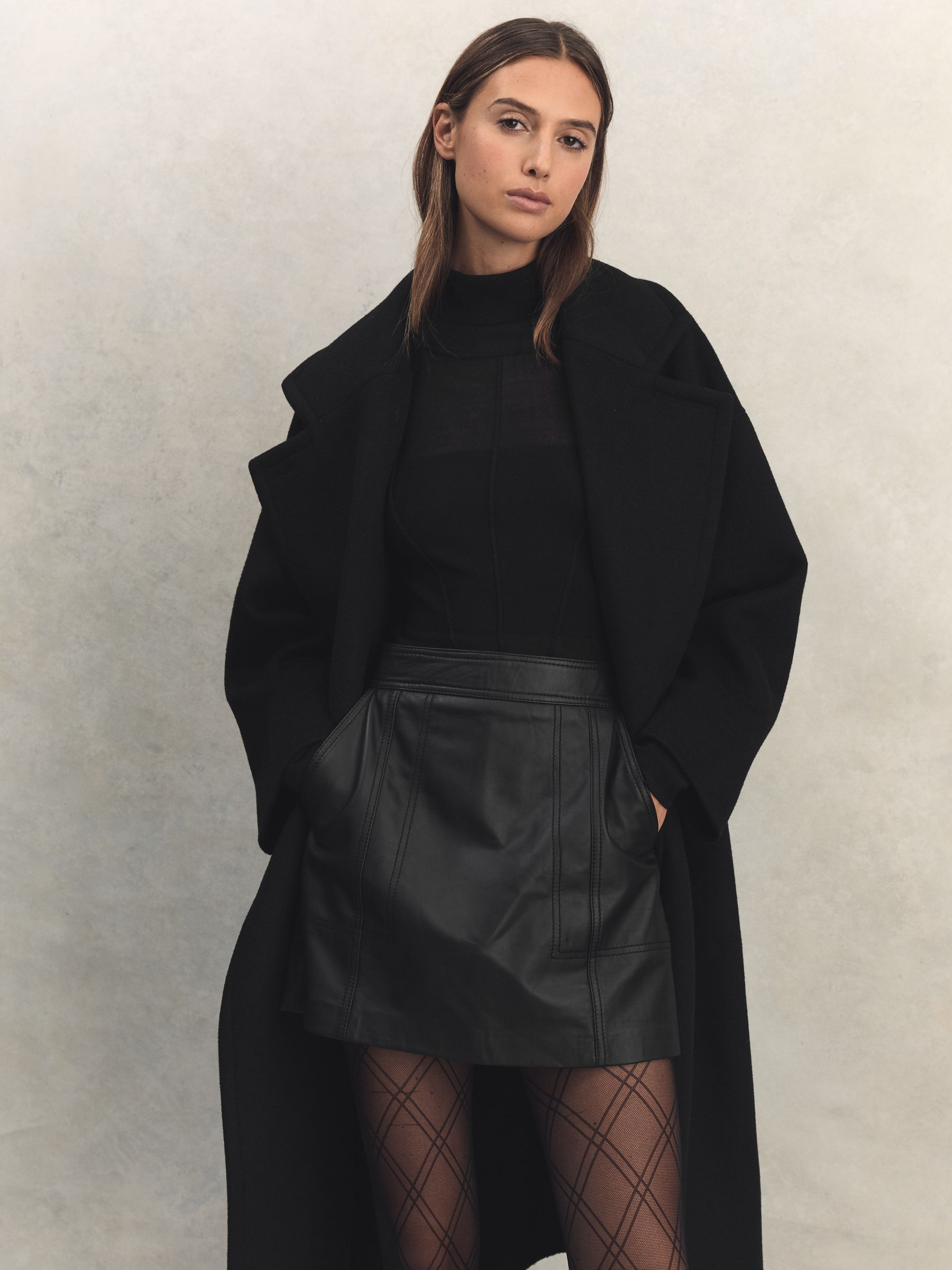 Reiss leather mini skirt hotsell