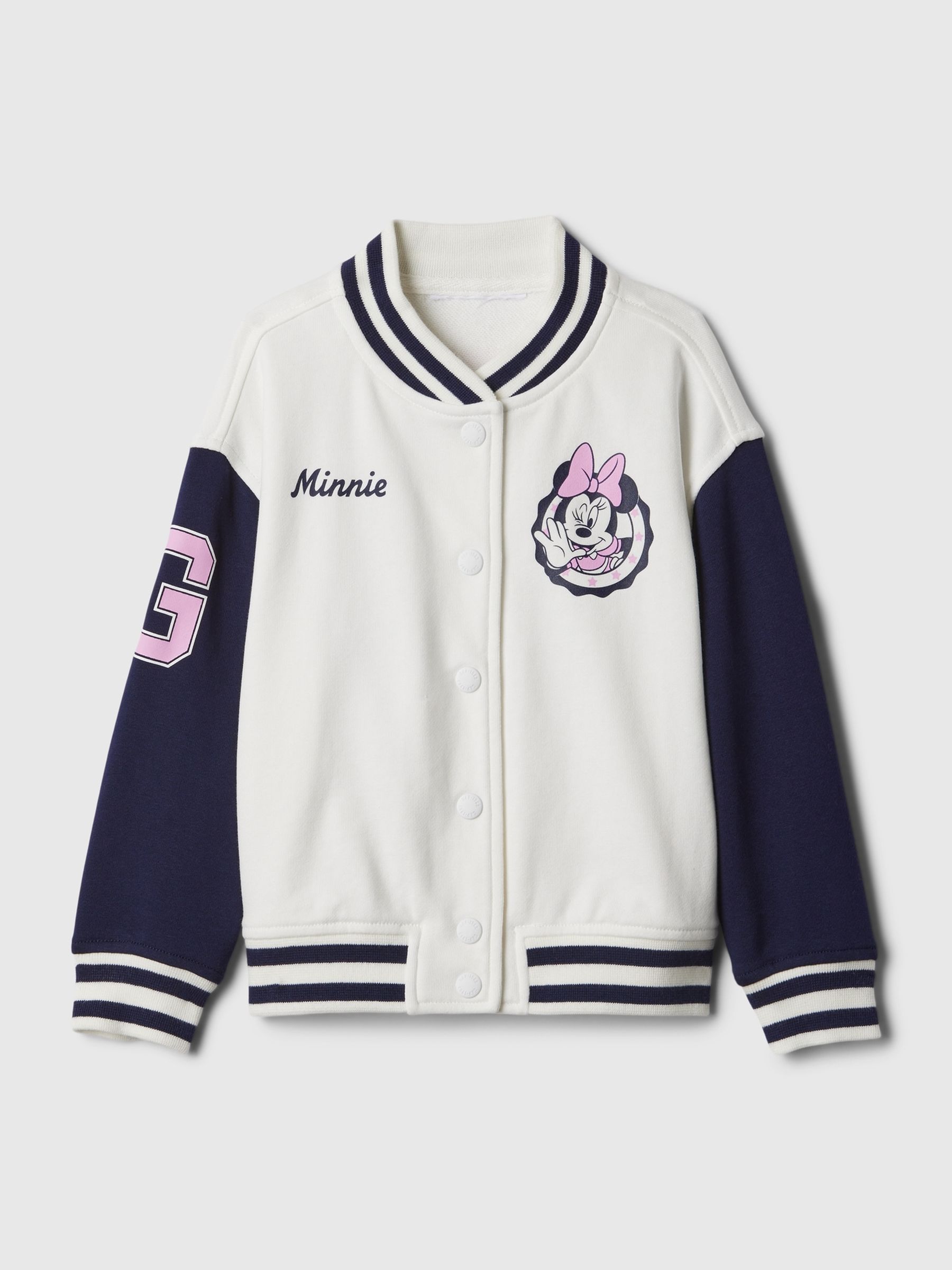 White Disney Minnie Mouse Varsity Jacket Newborn 5yrs