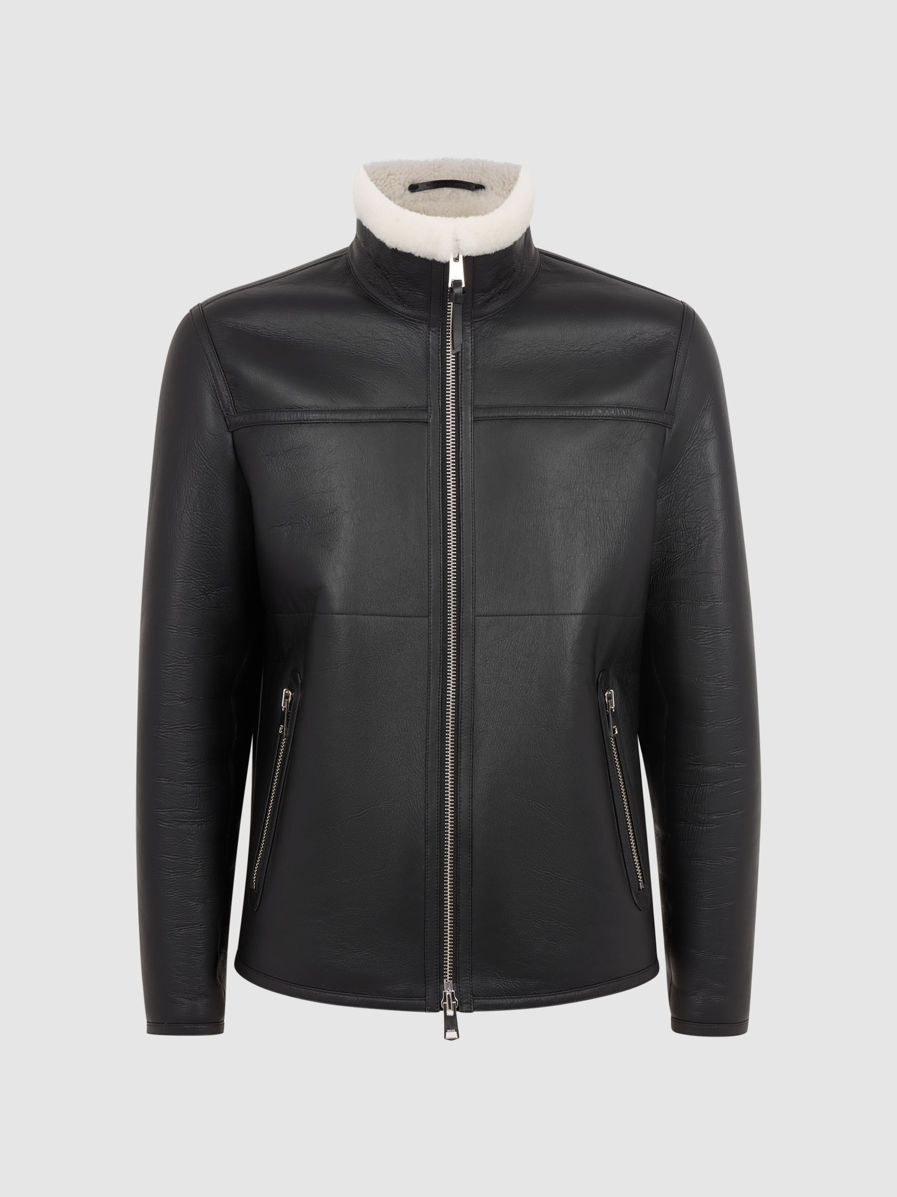 Reiss bream leather jacket on sale