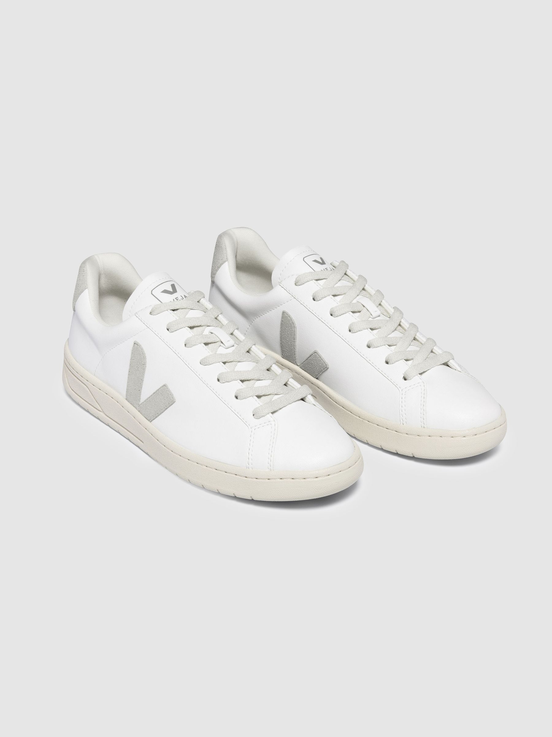 Reiss Veja Vegan Leather Trainers in White Natural REISS