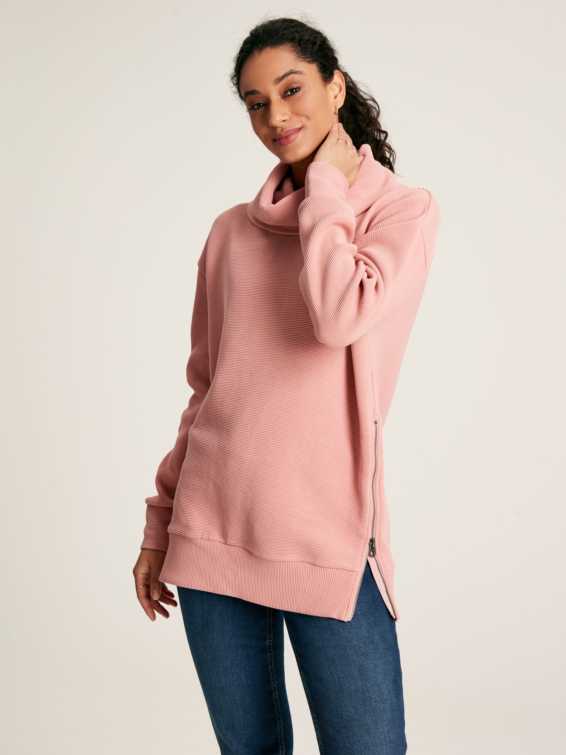 Buy Joules Willow Pink Cowl Neck Sweatshirt from the Joules online shop