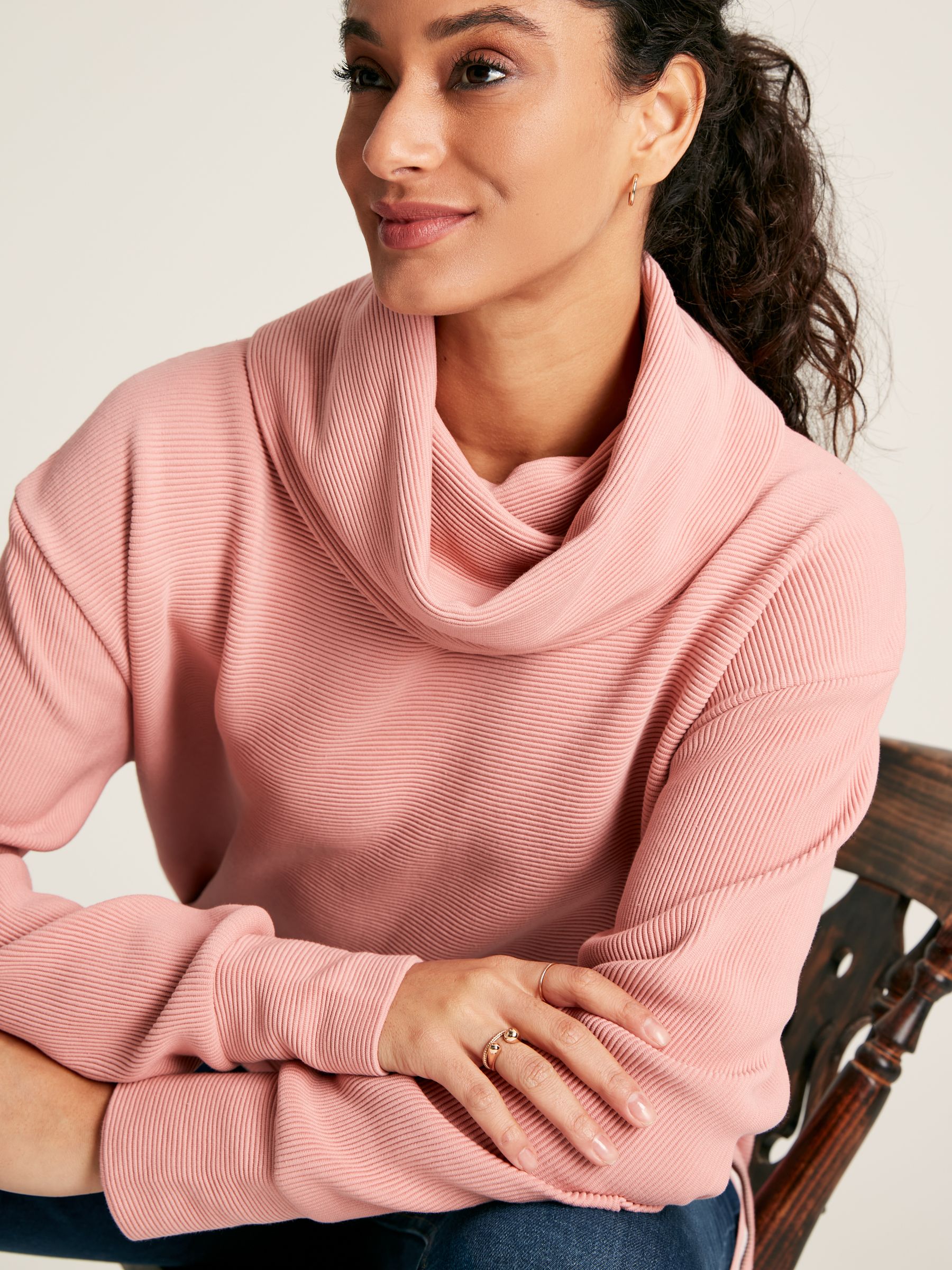 Buy Joules Willow Pink Cowl Neck Sweatshirt from the Joules online shop