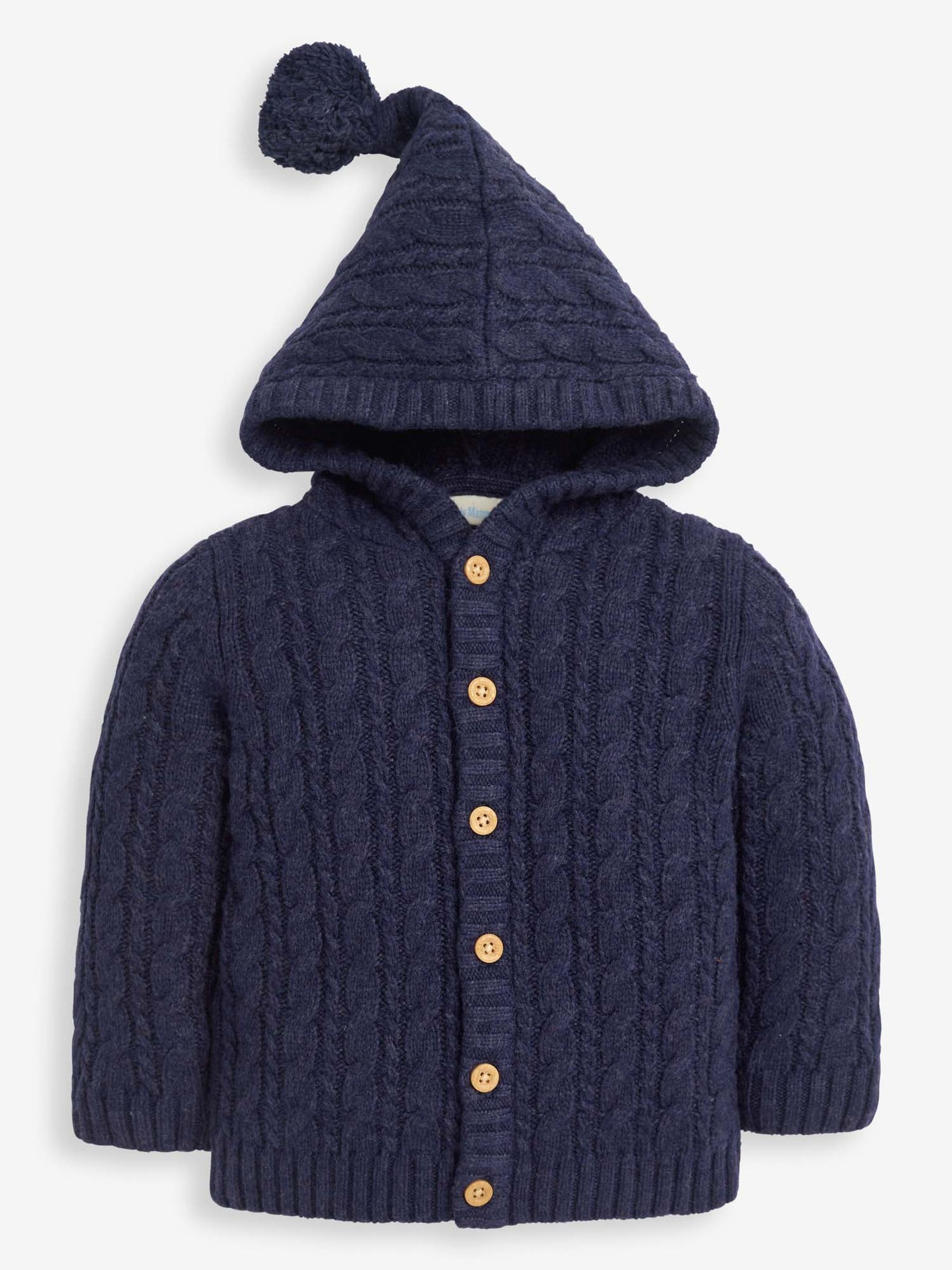 Knitted hooded cardigan baby outlet
