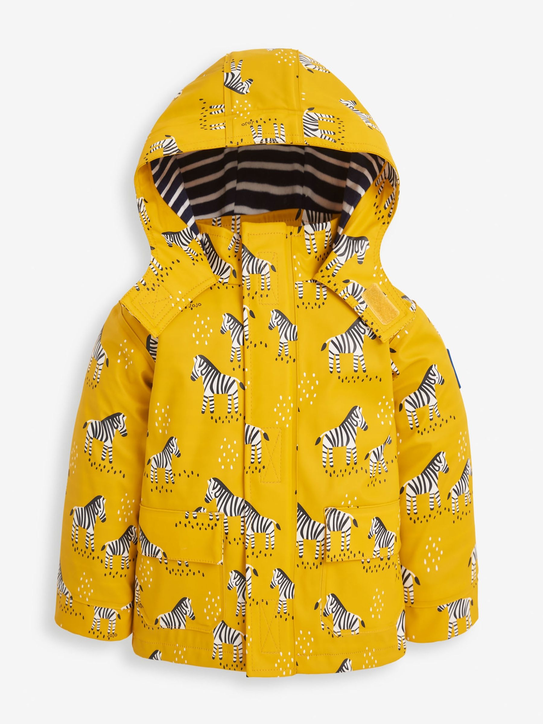 Buy JoJo Maman Bebe Mustard Kids Zebra Print Waterproof Jacket from the JoJo Maman Bebe UK online shop