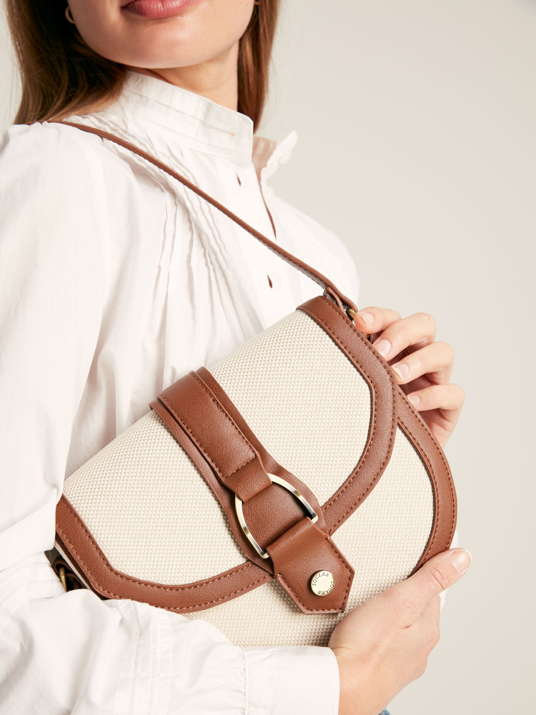 Buy Joules Ludlow Tan Canvas Cross Body Bag from the Joules online shop