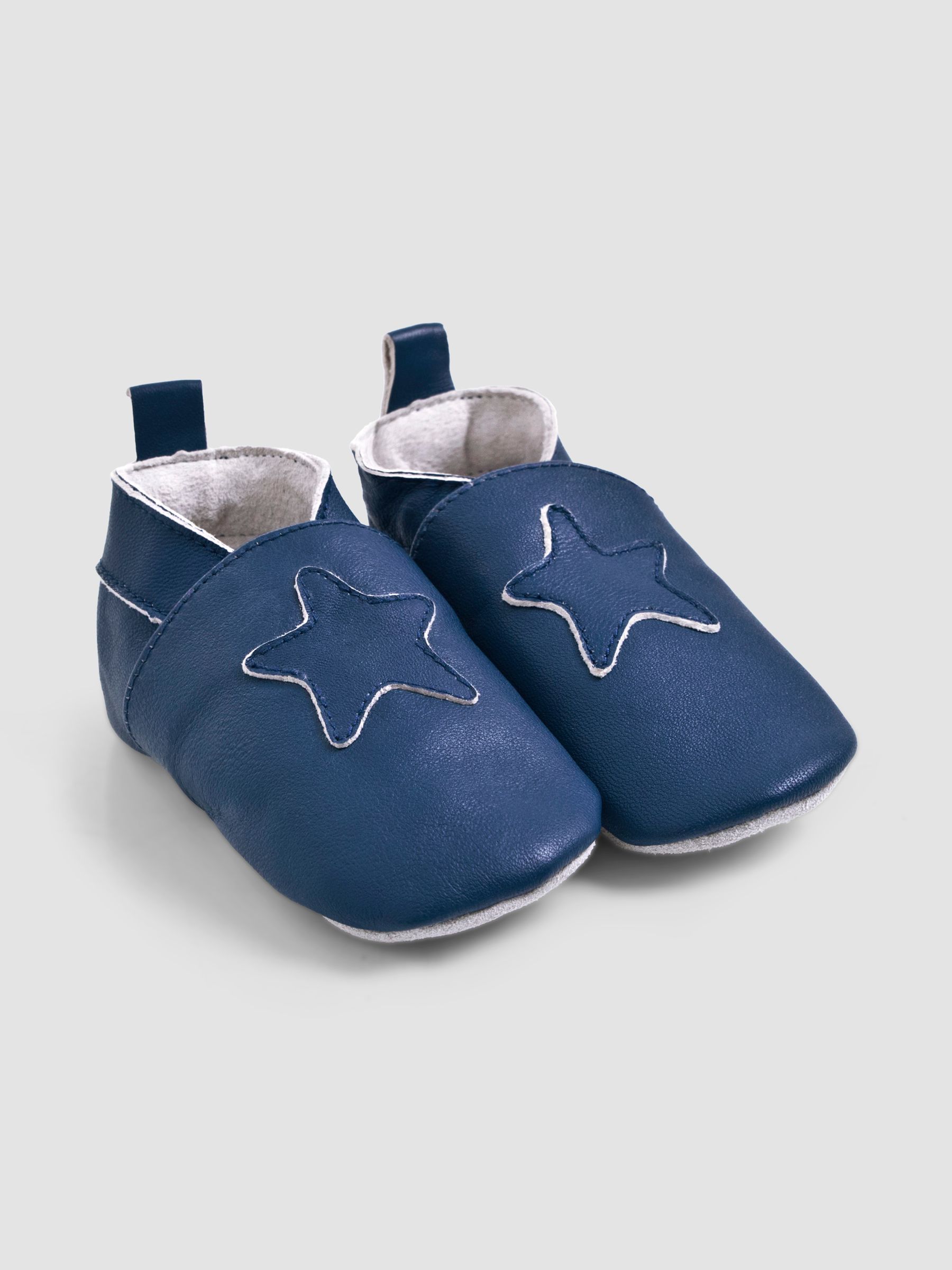 Buy JoJo Maman Bebe Star Leather Baby Booties in Navy from the JoJo Maman Bebe UK online shop