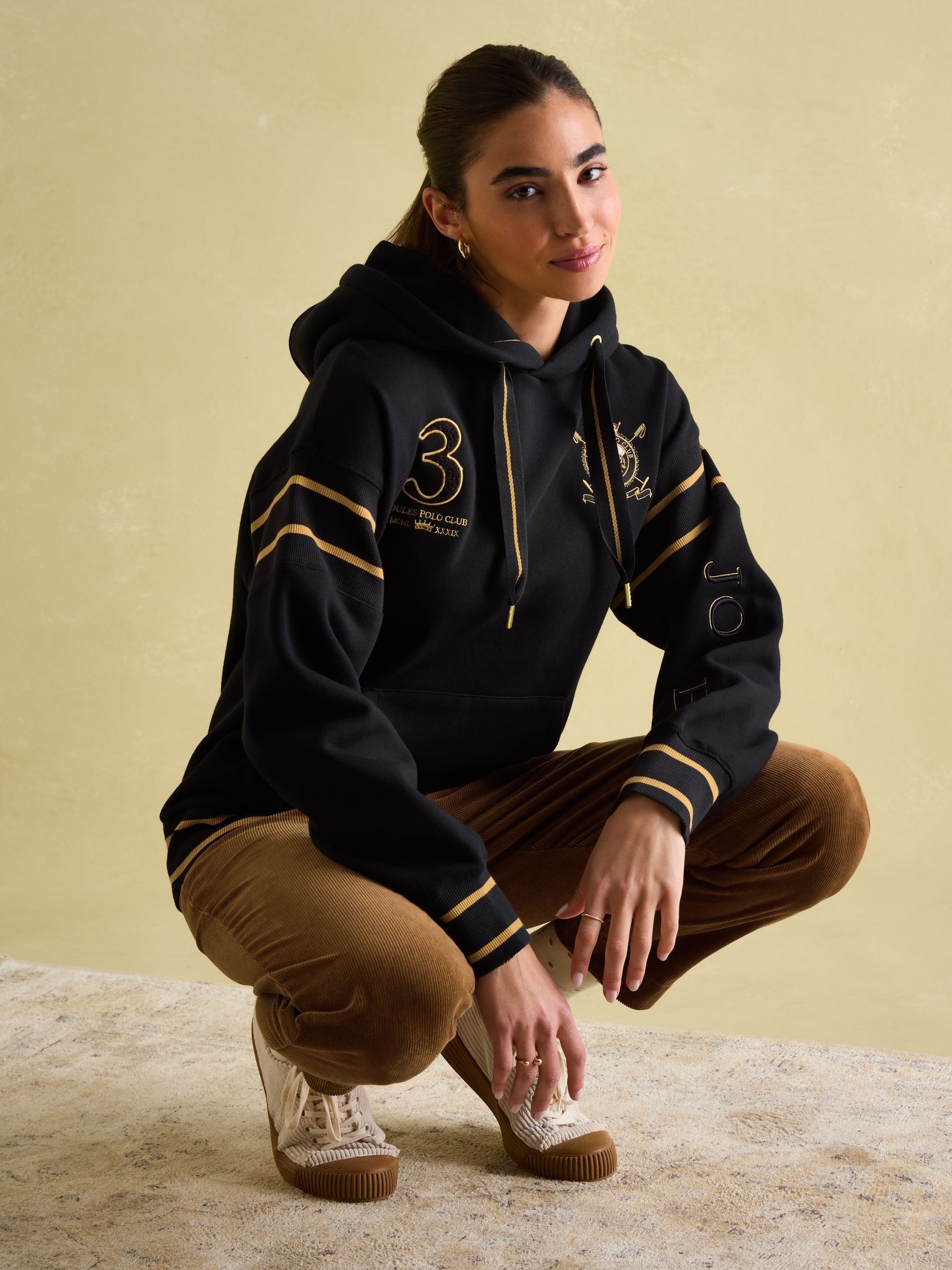 Hoodie with embellished drawstring clearance