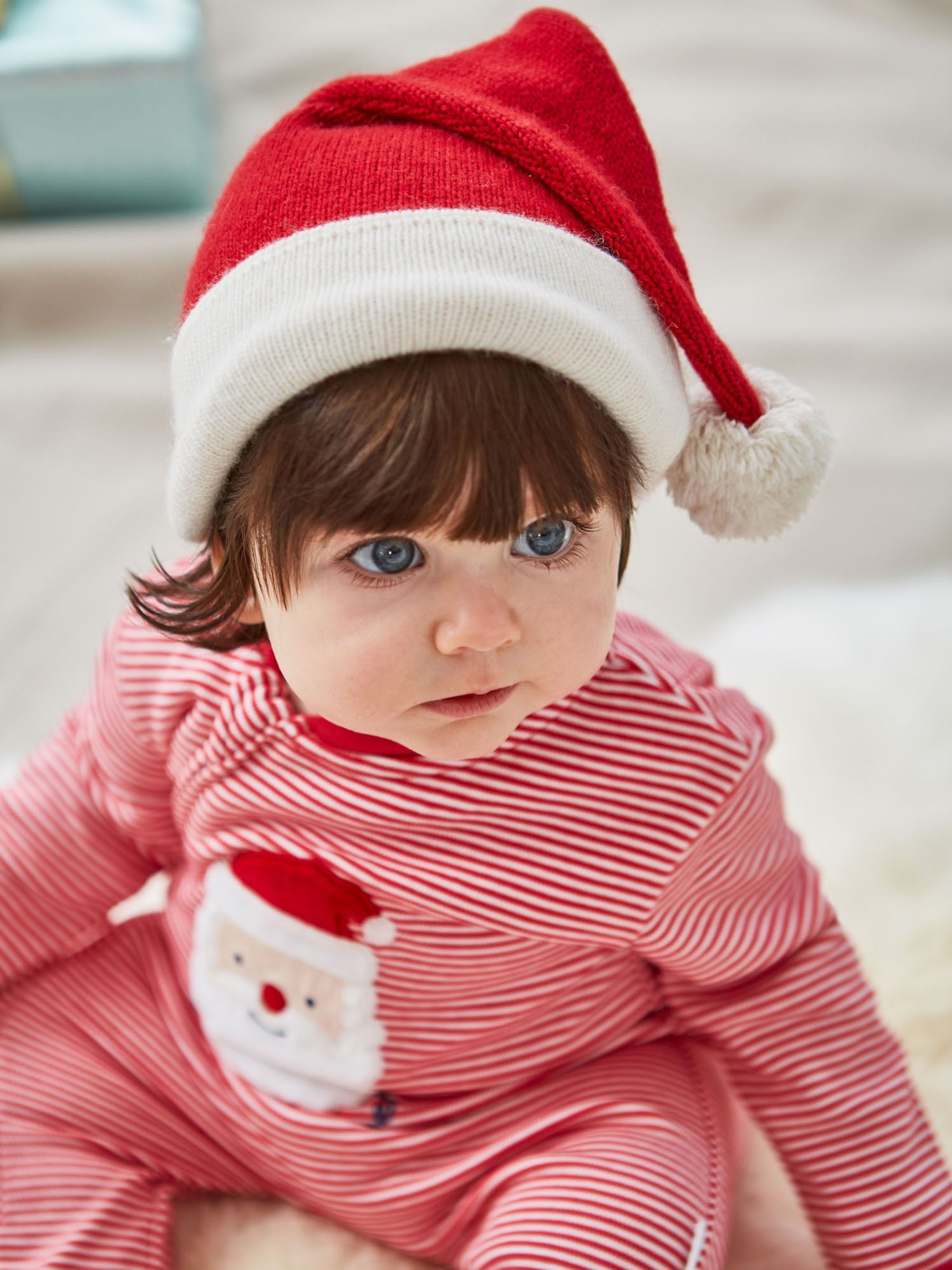 Red Knitted Father Christmas Hat