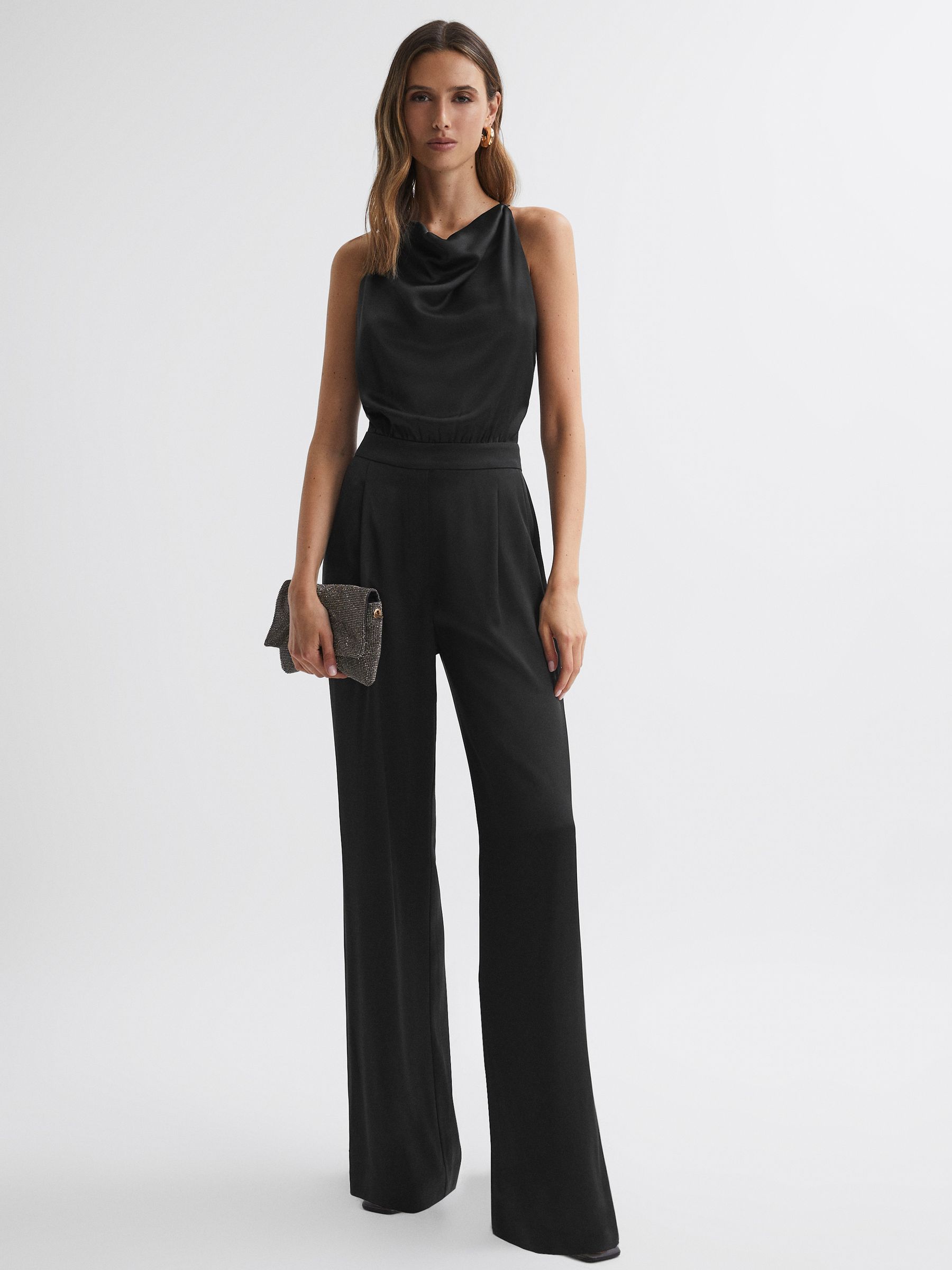 Reiss black jumpsuit on sale