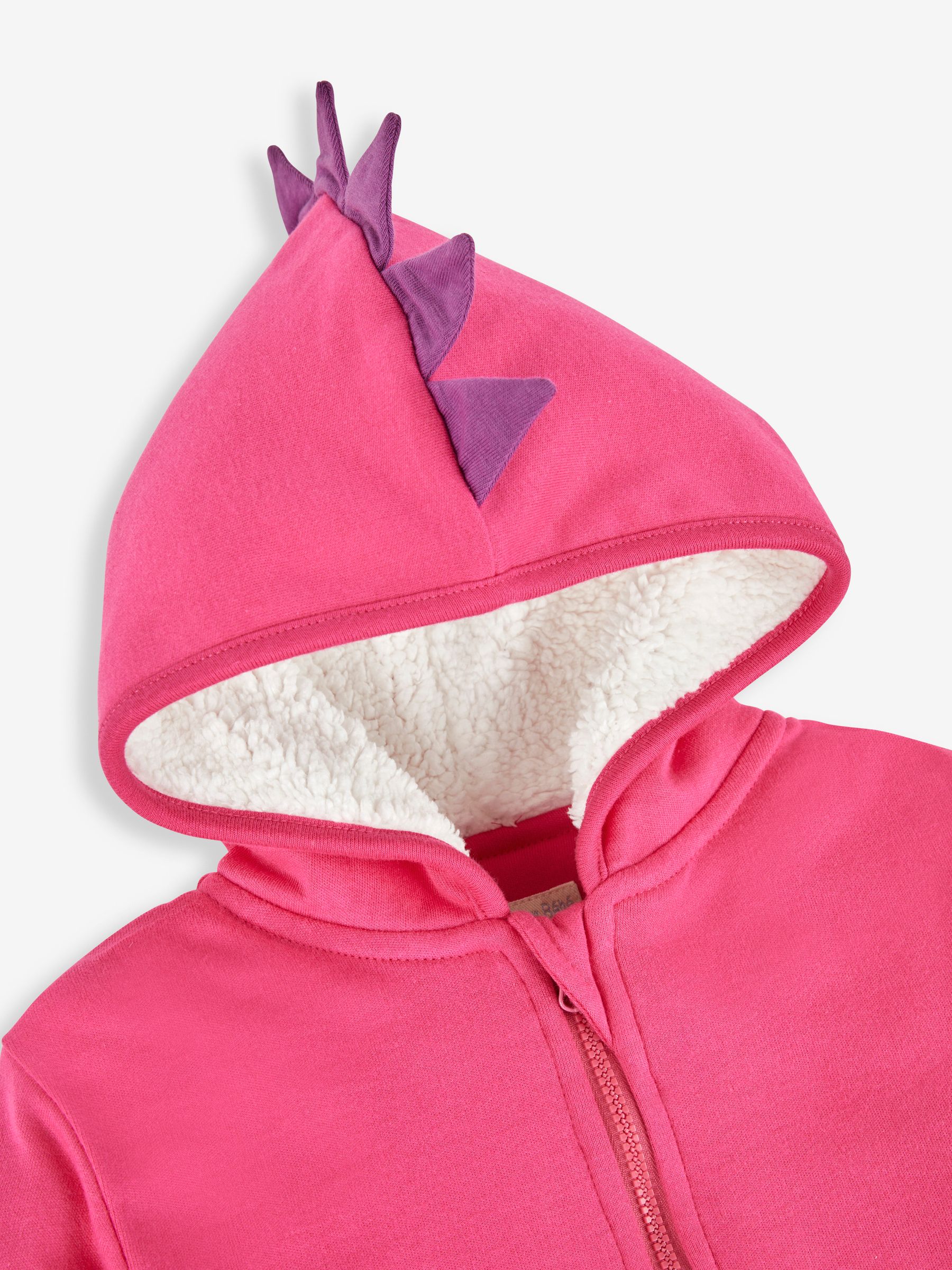 Fuchsia Pink Dino Applique Cosy Hoodie JoJo Maman Bebe
