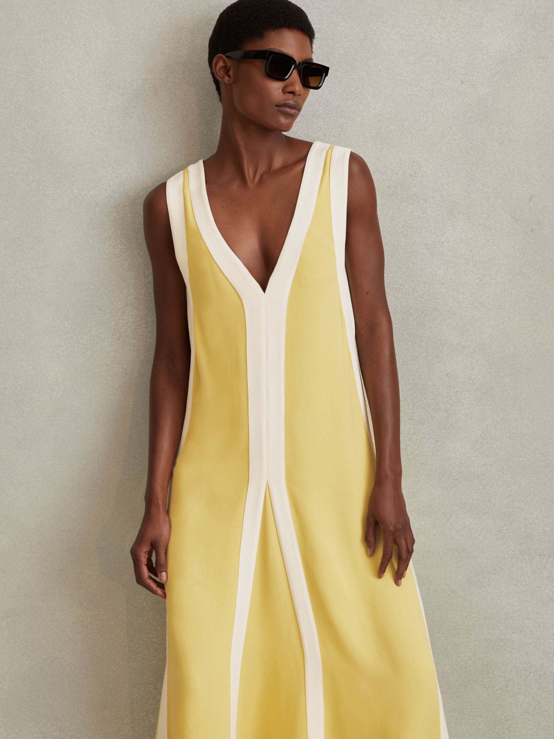 Yellow and cream dress discount