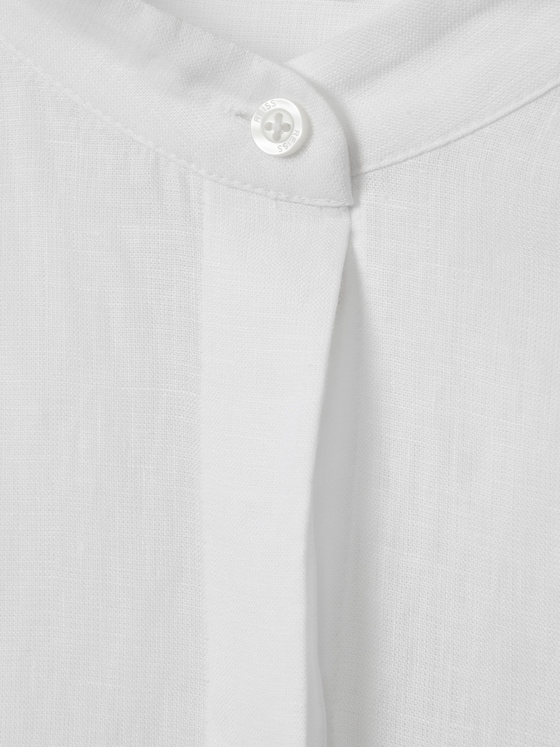 Reiss Relaxed Sleeve 100 Linen Shirt in White REISS
