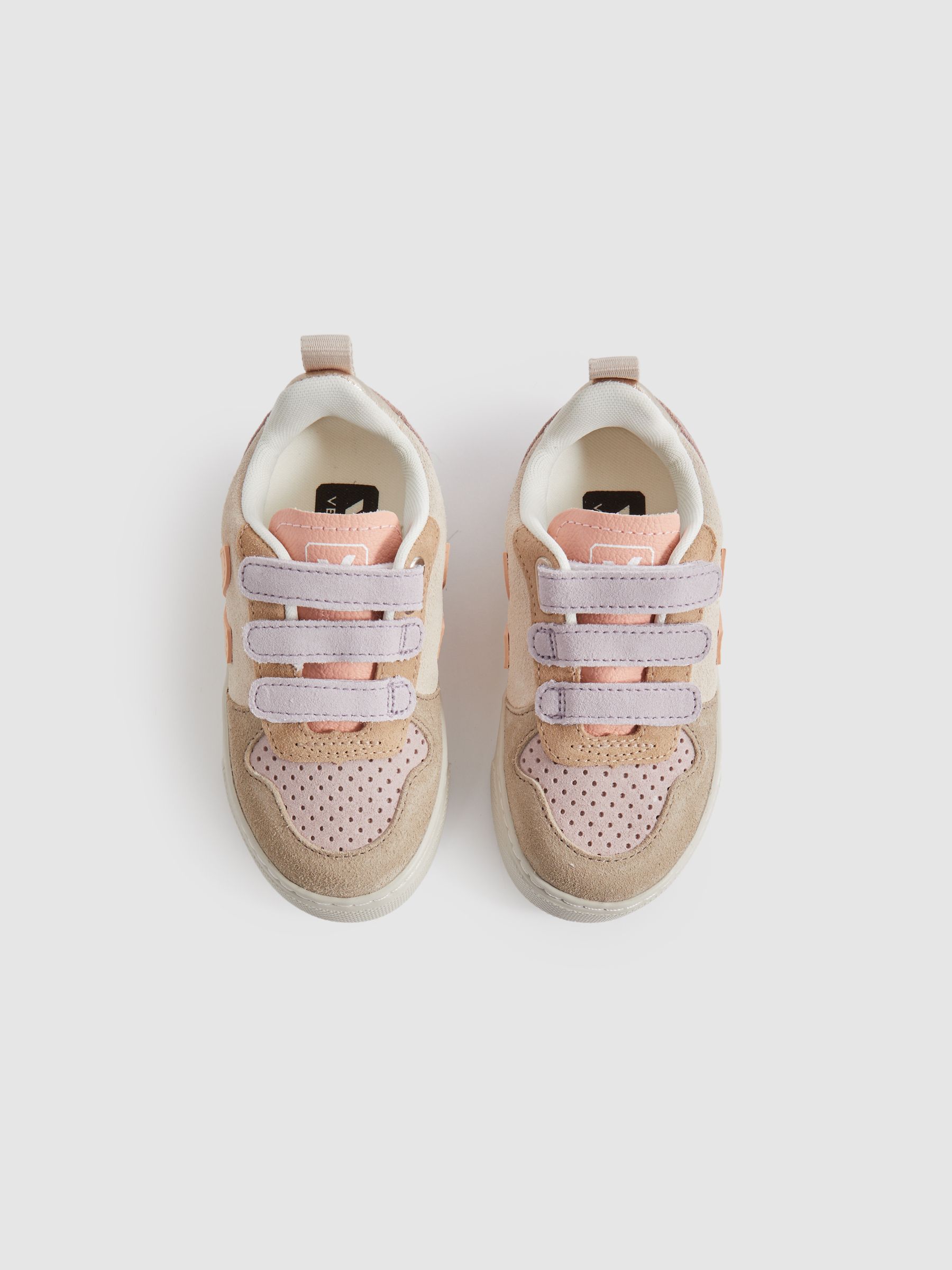 Veja Suede Velcro Trainers in Multi Sable