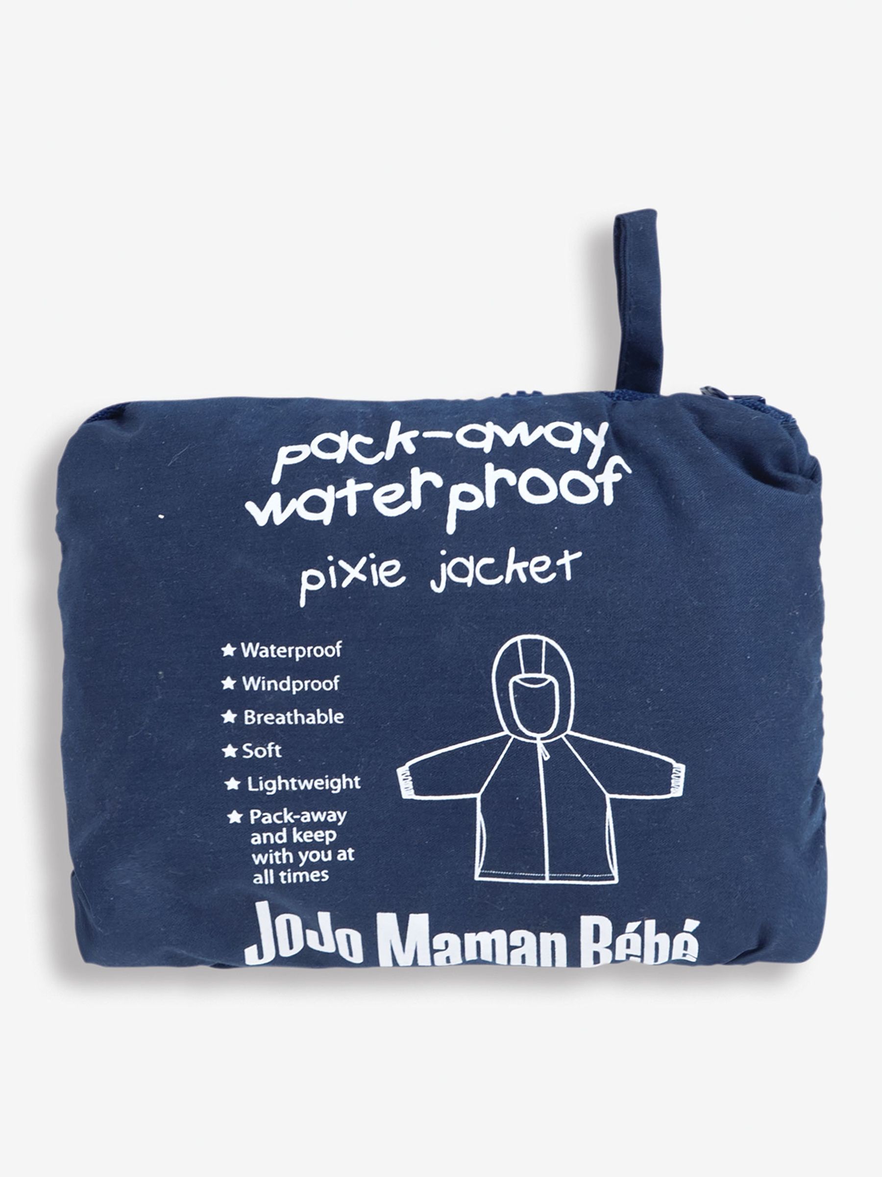 Navy Blue Pack Away Rain Jacket JoJo Maman Bebe