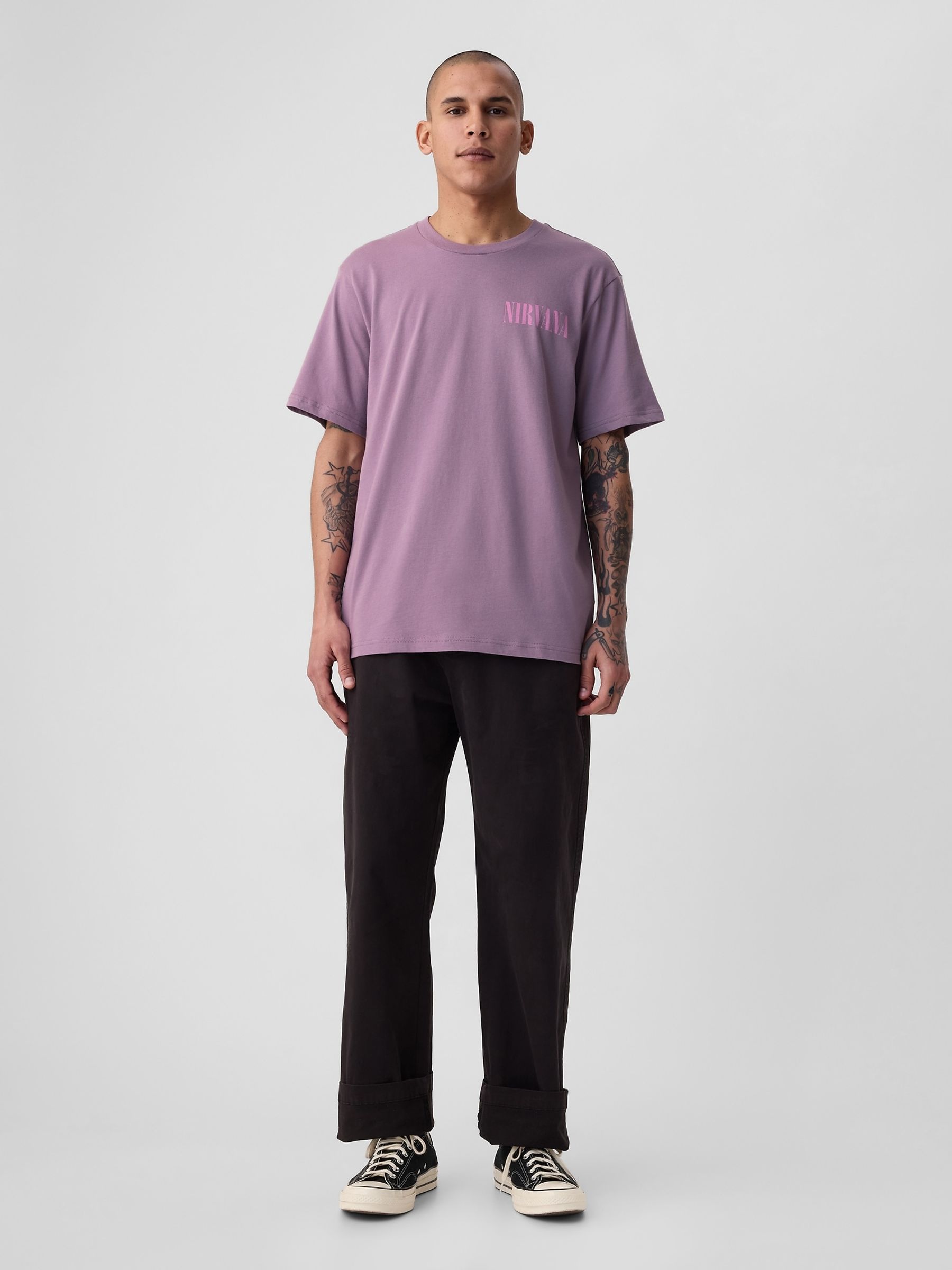 Buy Purple Nirvana Cotton Graphic Short Sleeve T Shirt from the Gap online shop