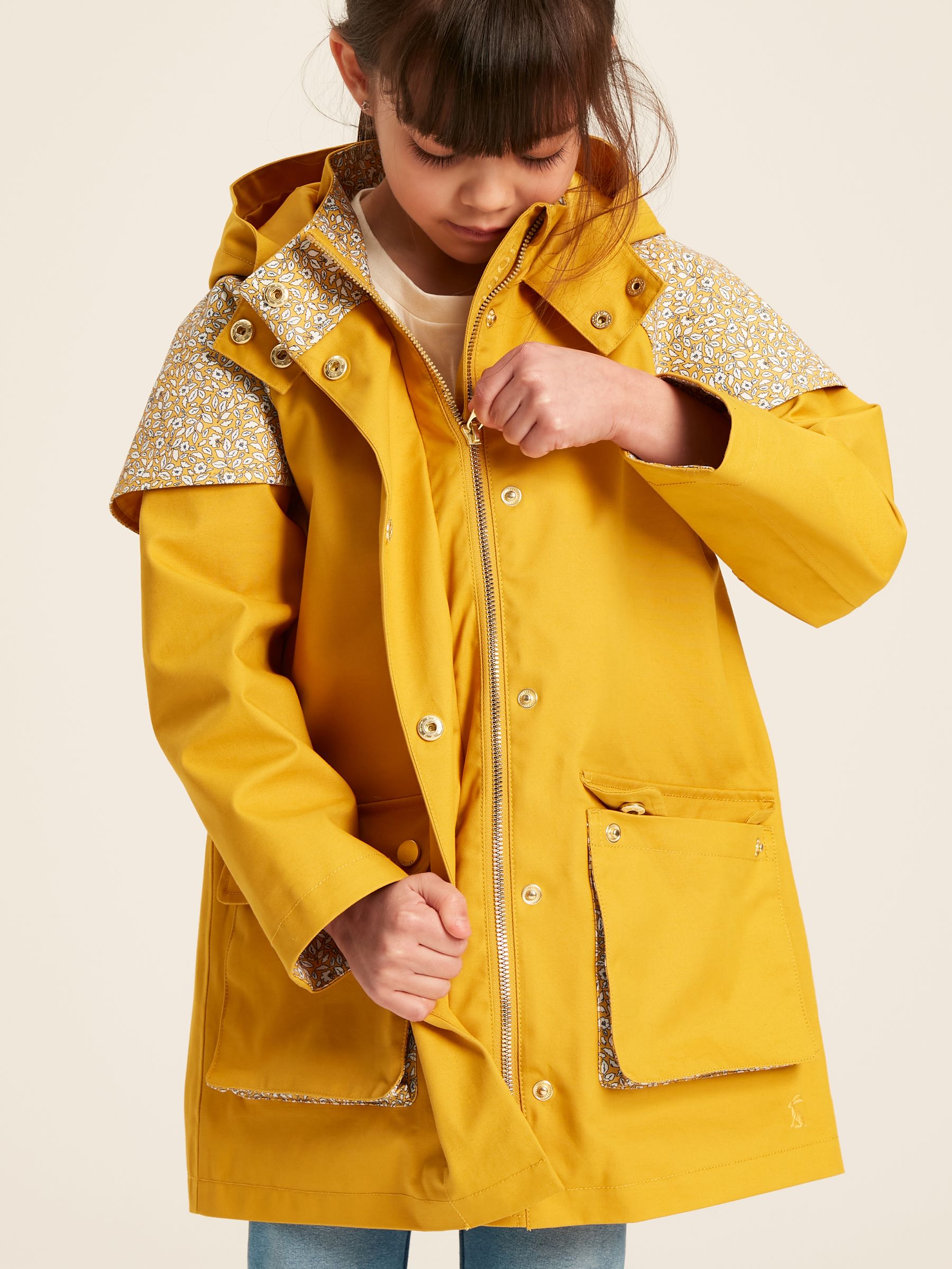 Buy Joules Seacombe Yellow Waterproof Hooded Raincoat with Cape from the Joules online shop