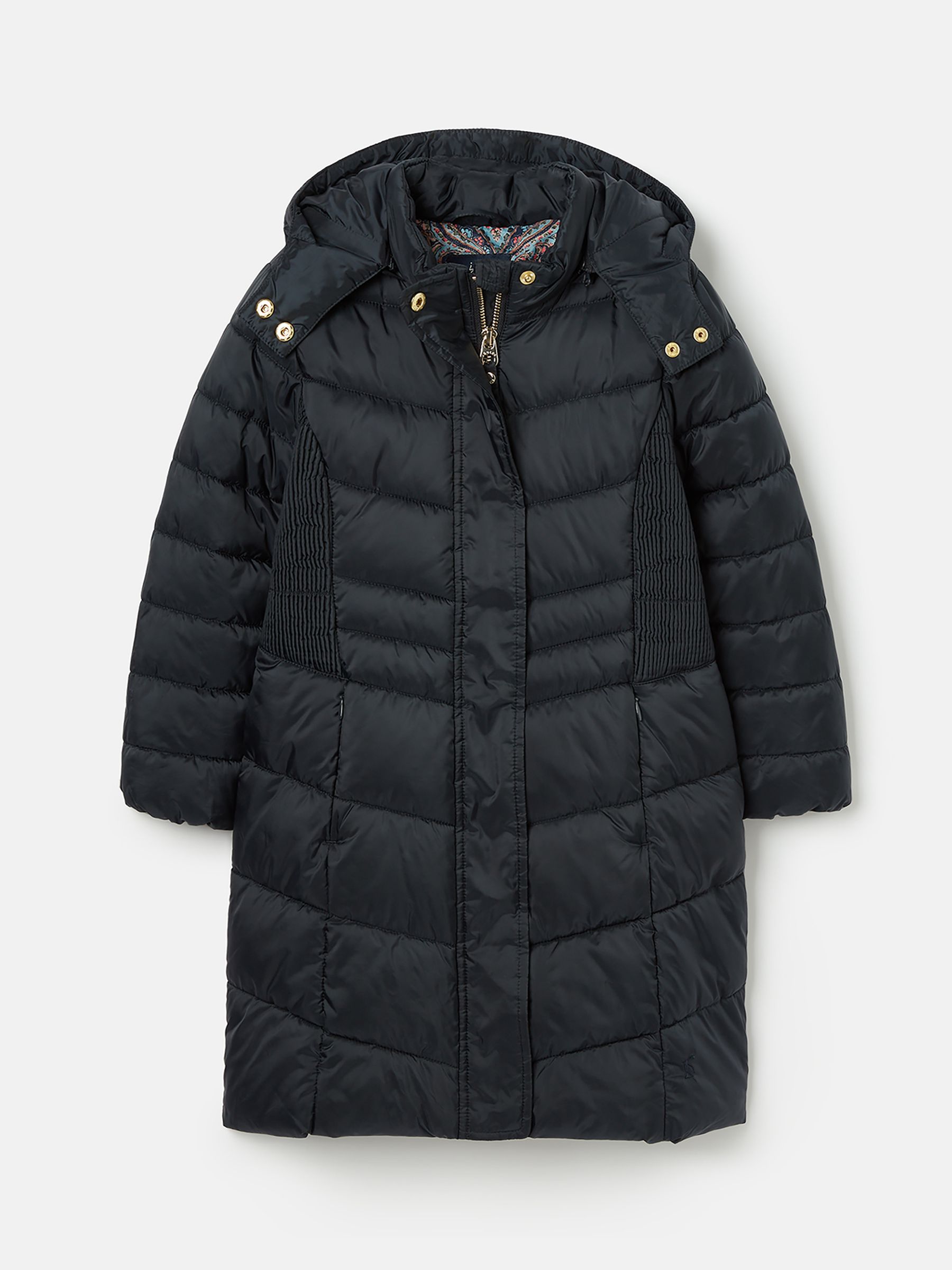 Girls Pembury Navy Blue Showerproof Padded Coat with Hood Joules