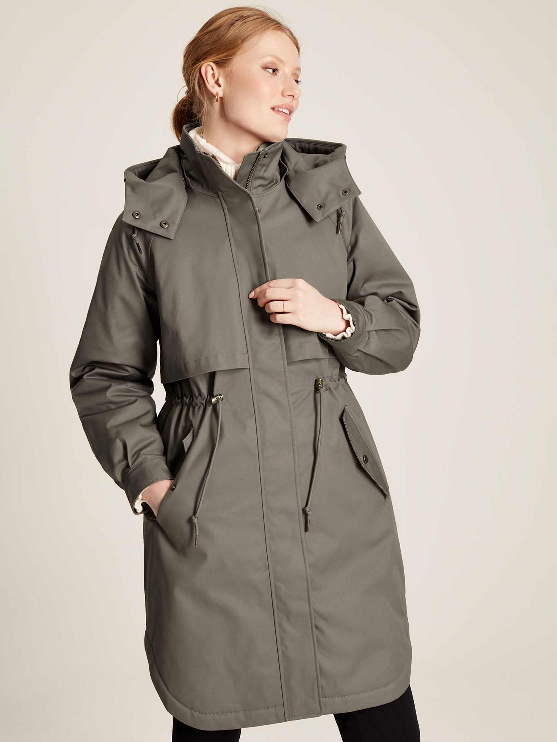 Buy Joules Langford Dark Grey Long Waterpoof Raincoat With Hood from the Joules online shop