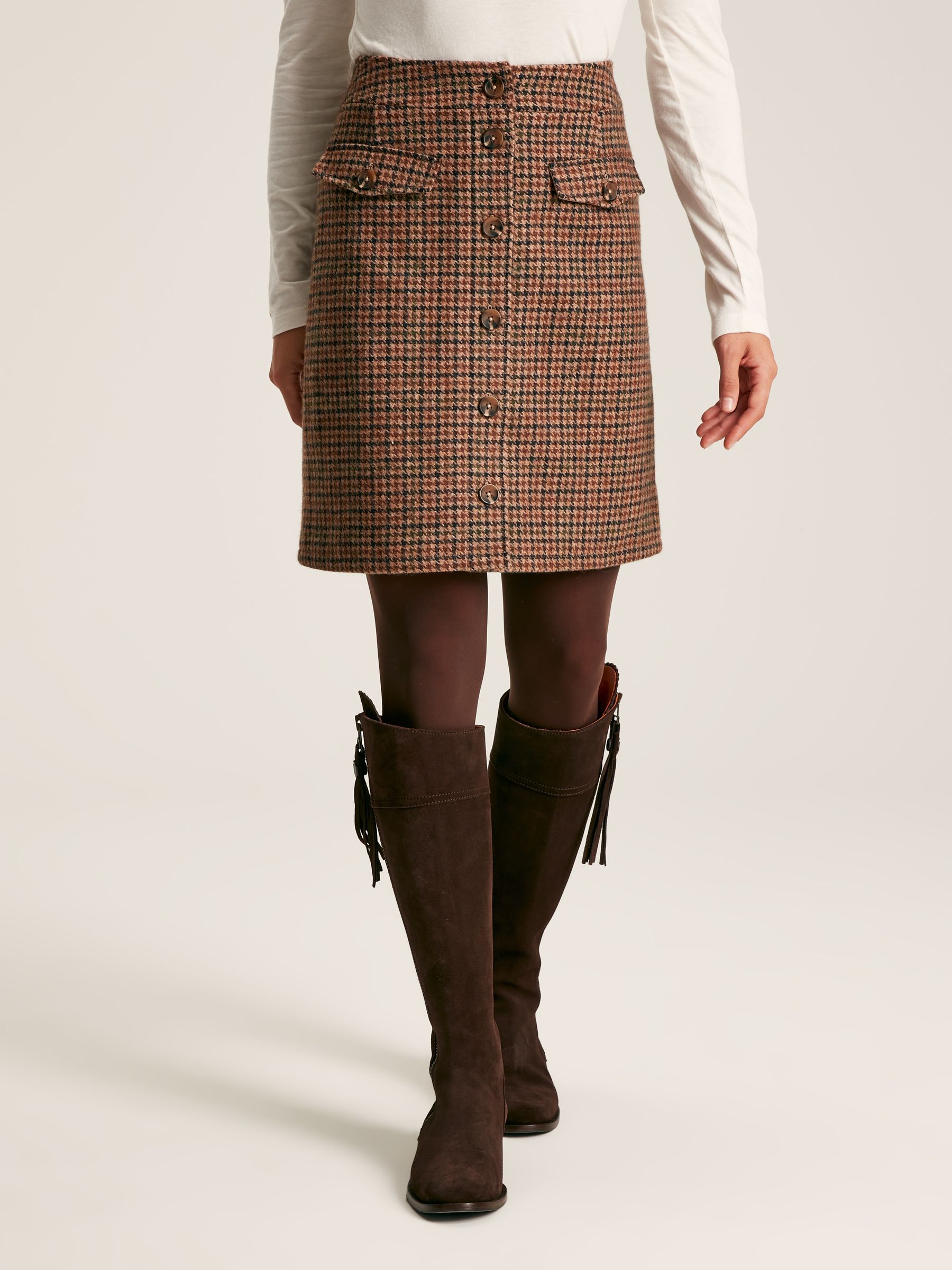 Tweed skirt joules top