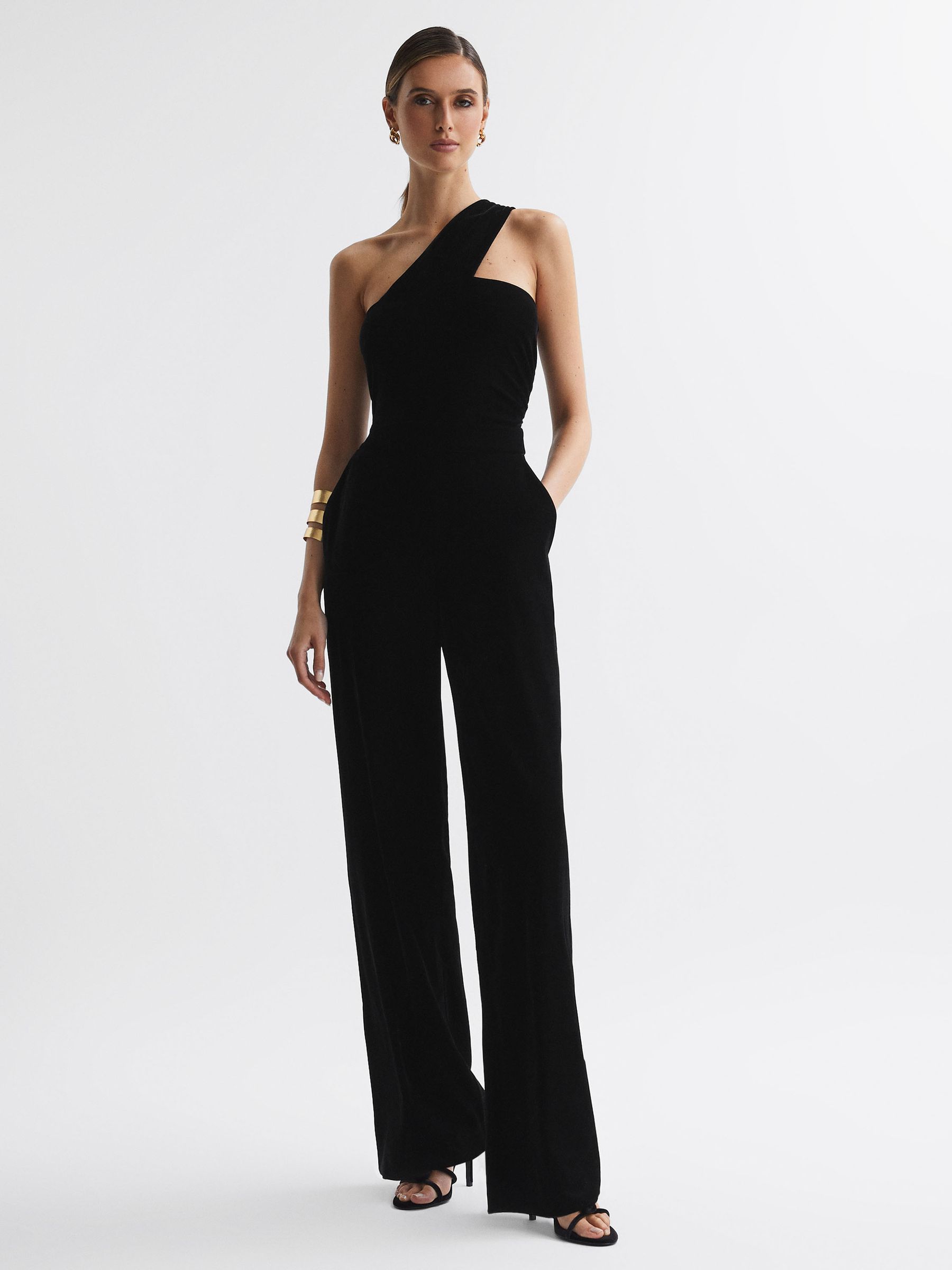 One shoulder pantsuit sales
