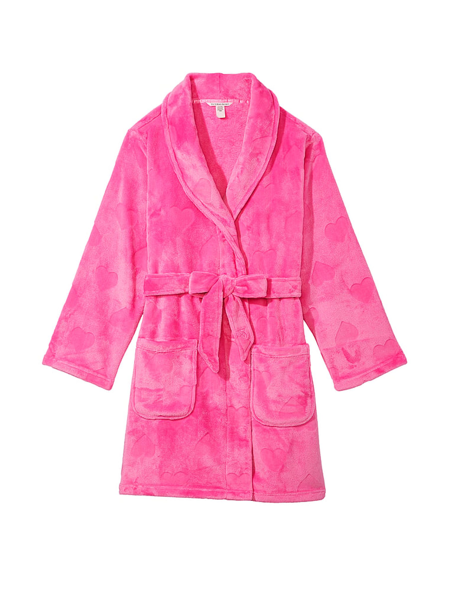 Hollywood Pink Heart Cosy Short Dressing Gown