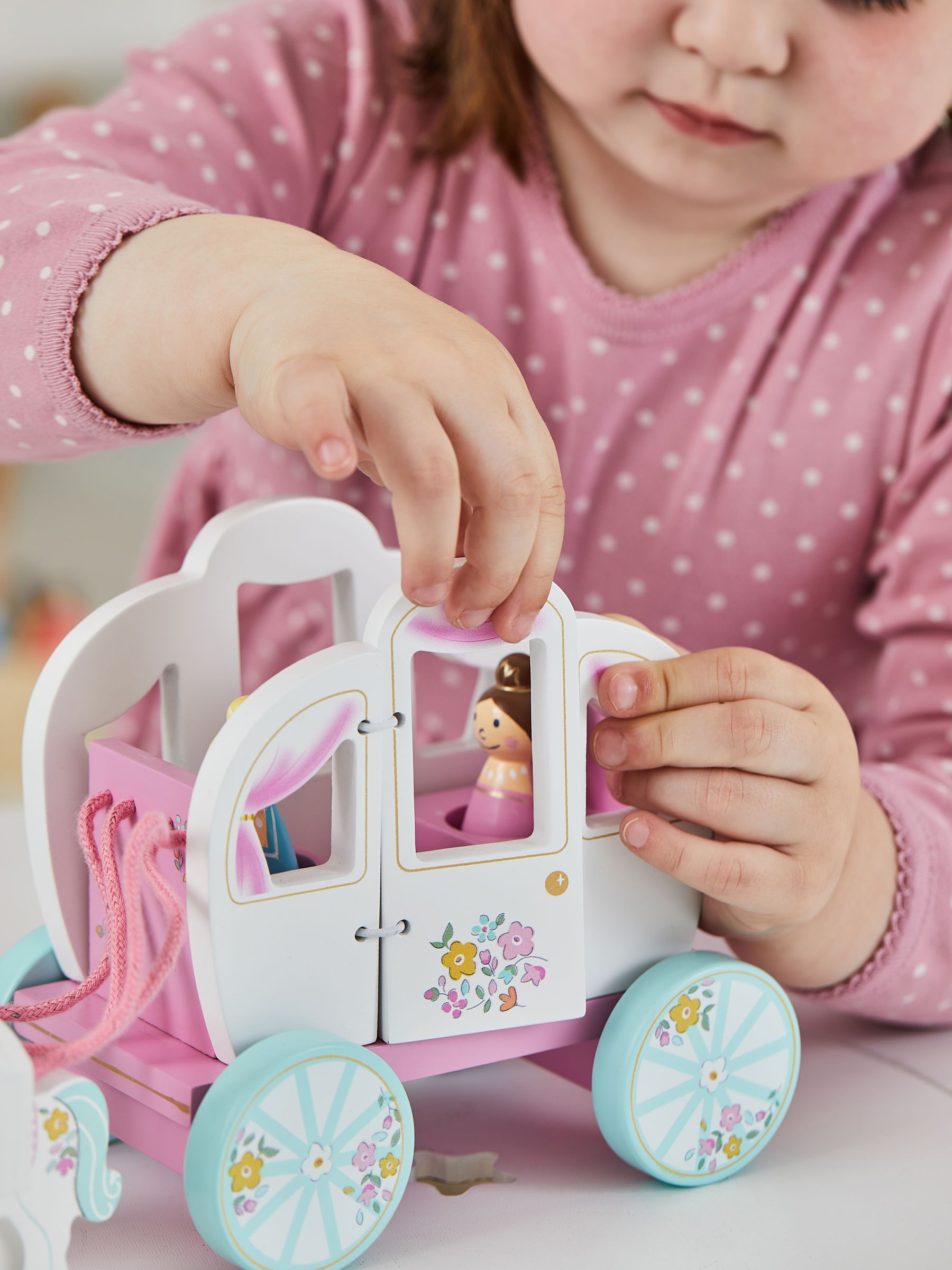 Buy JoJo Maman Bebe Wooden Princess Carriage Playset from the JoJo Maman Bebe UK online shop