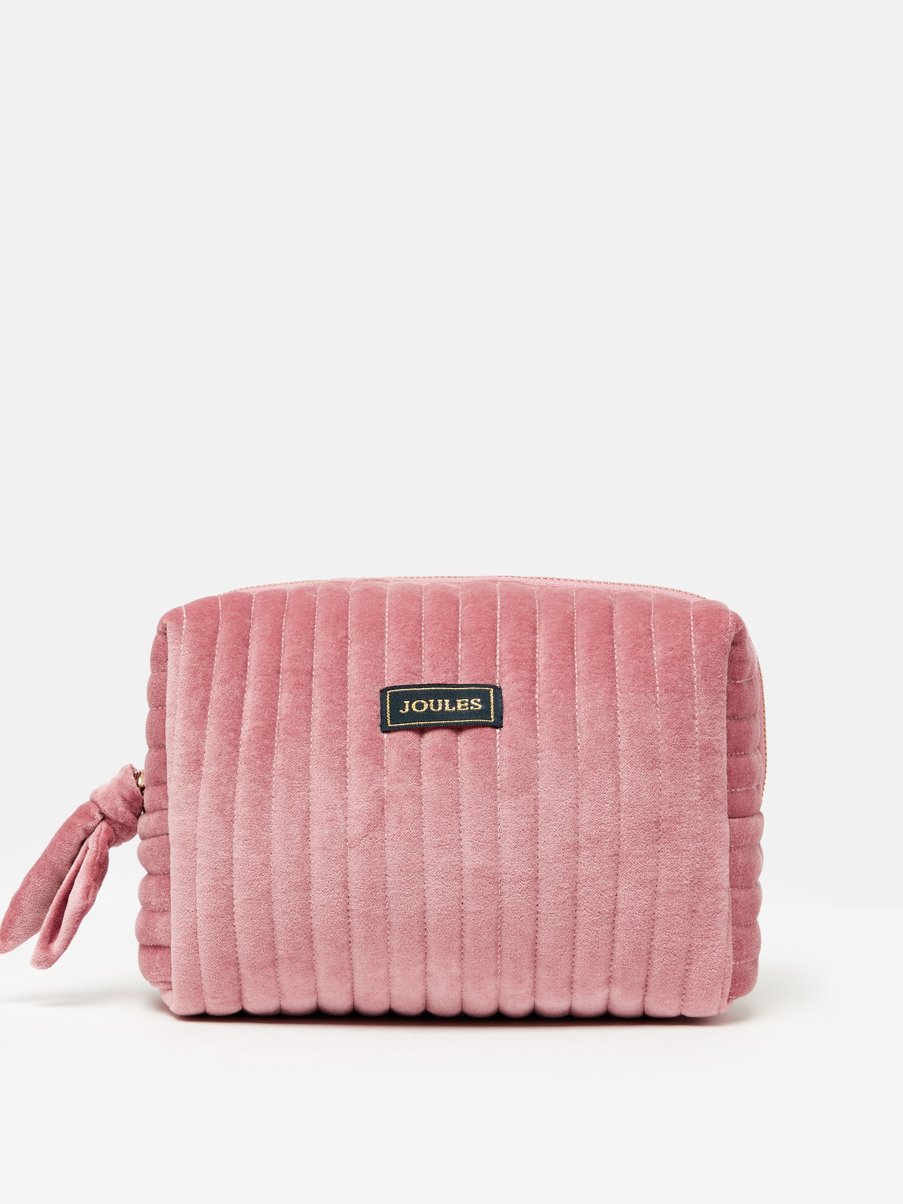 Buy Joules Lillia Rose Pink Velvet Wash Bag from the Joules online shop