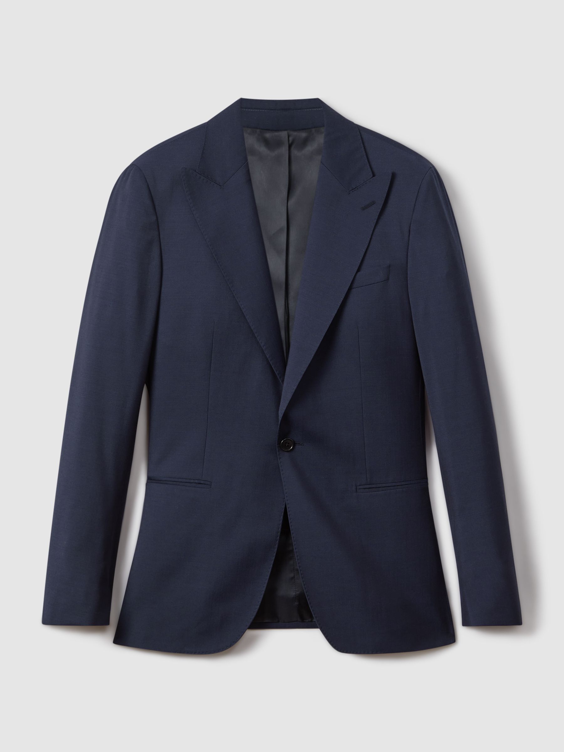 Reiss Destiny Navy Wool Single Breasted Regular Fit Blazer REISS