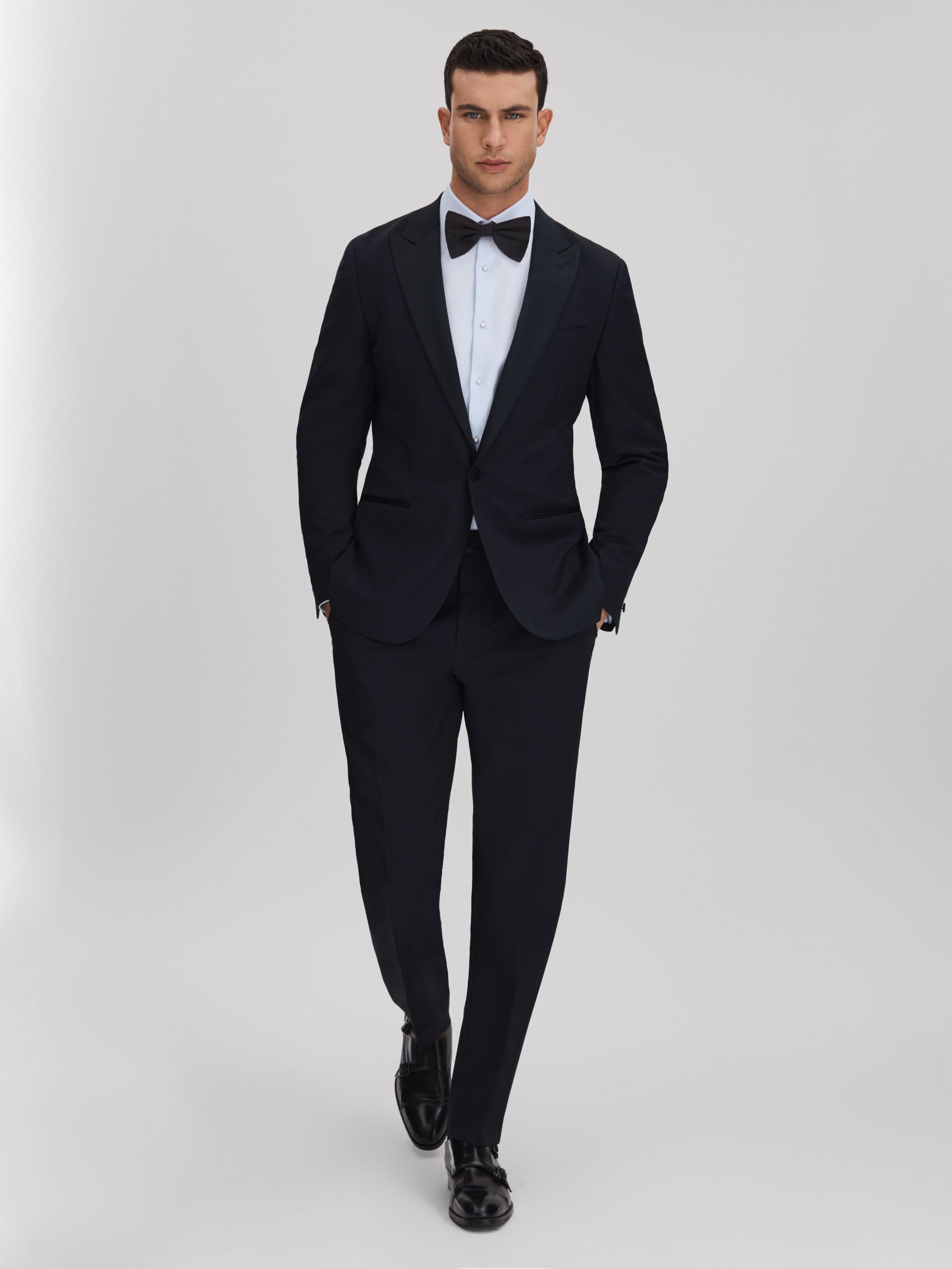 Slim Fit Cotton Marcella Tuxedo Shirt in Soft Blue