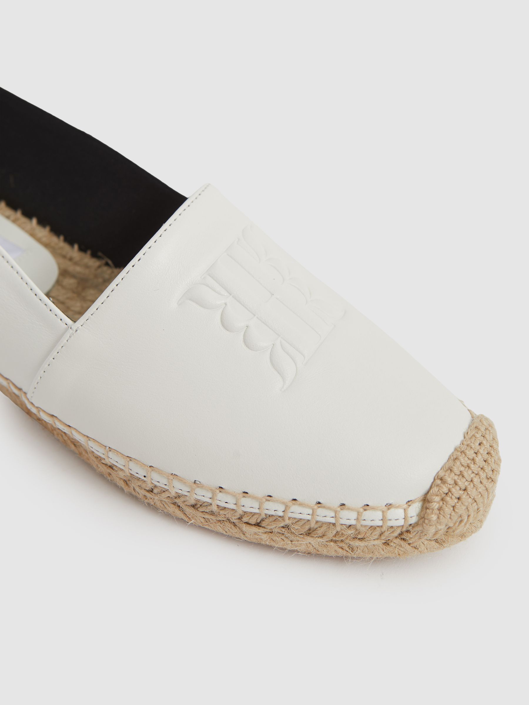 Reiss Flat Slip On Espadrilles in Off White REISS