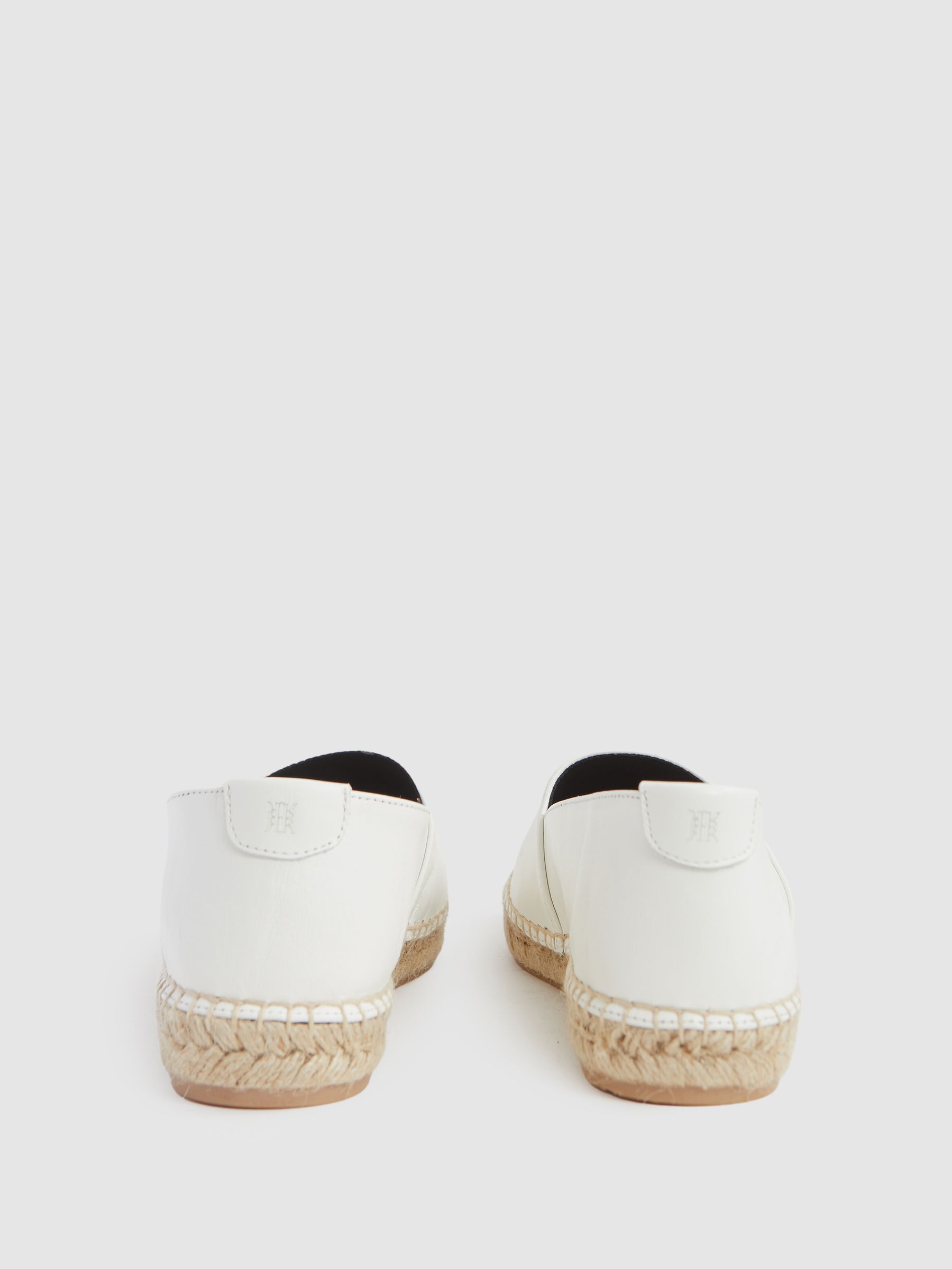 Reiss Flat Slip On Espadrilles in Off White REISS