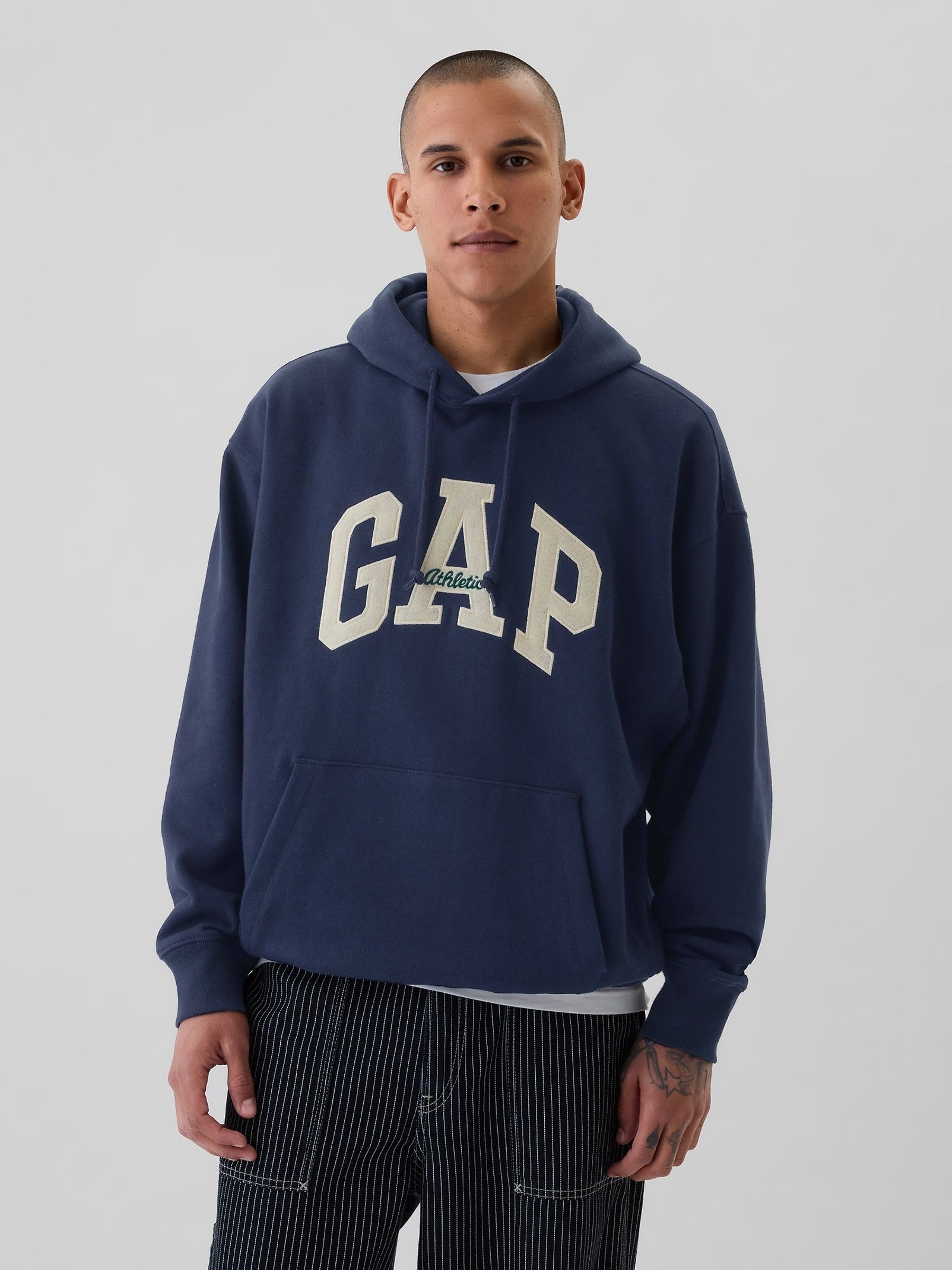 Blue Heavyweight Heritage Logo Hoodie