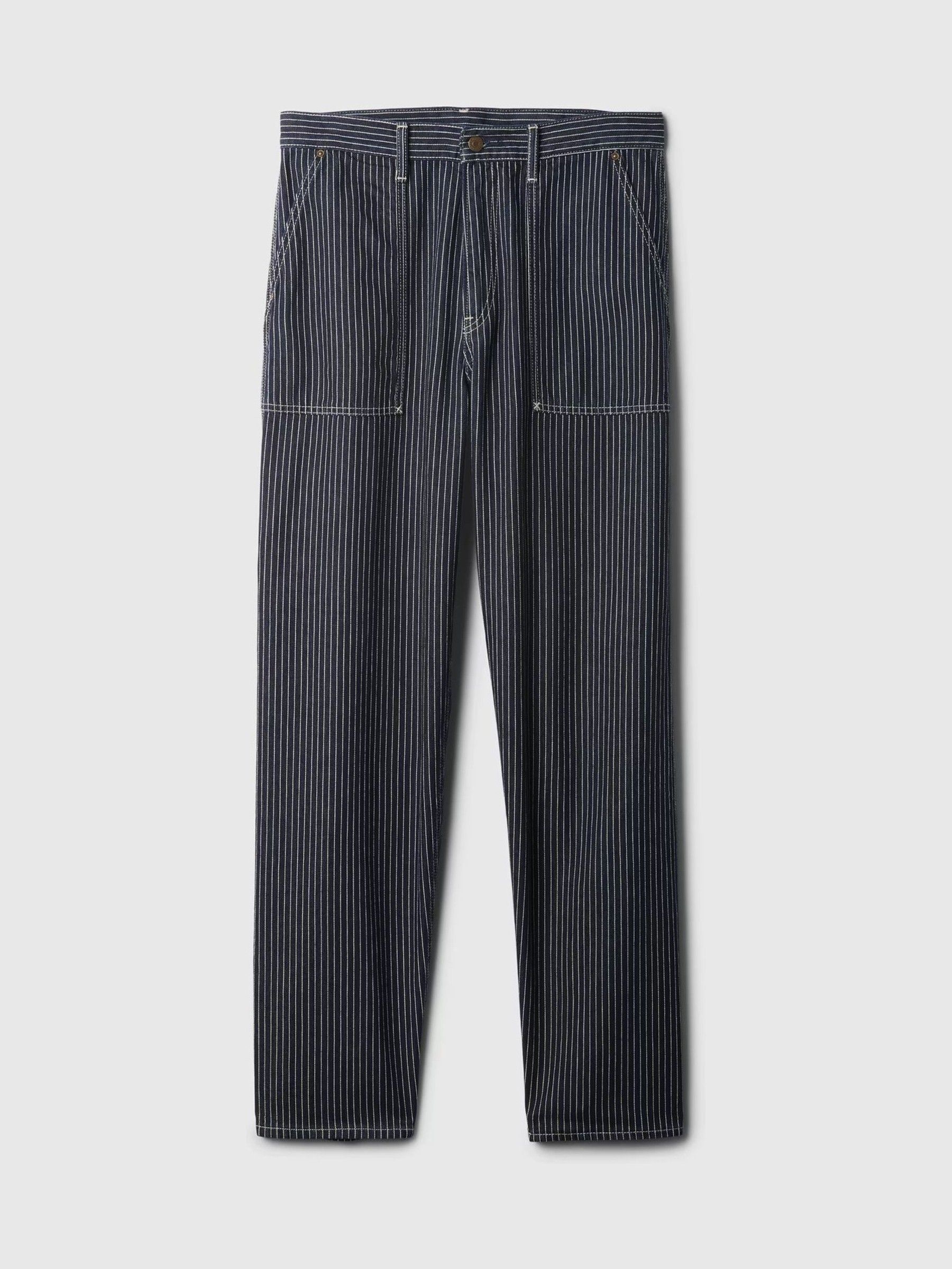 Buy Black Stripe Railroad Utility Baggy Jeans from the Gap online shop