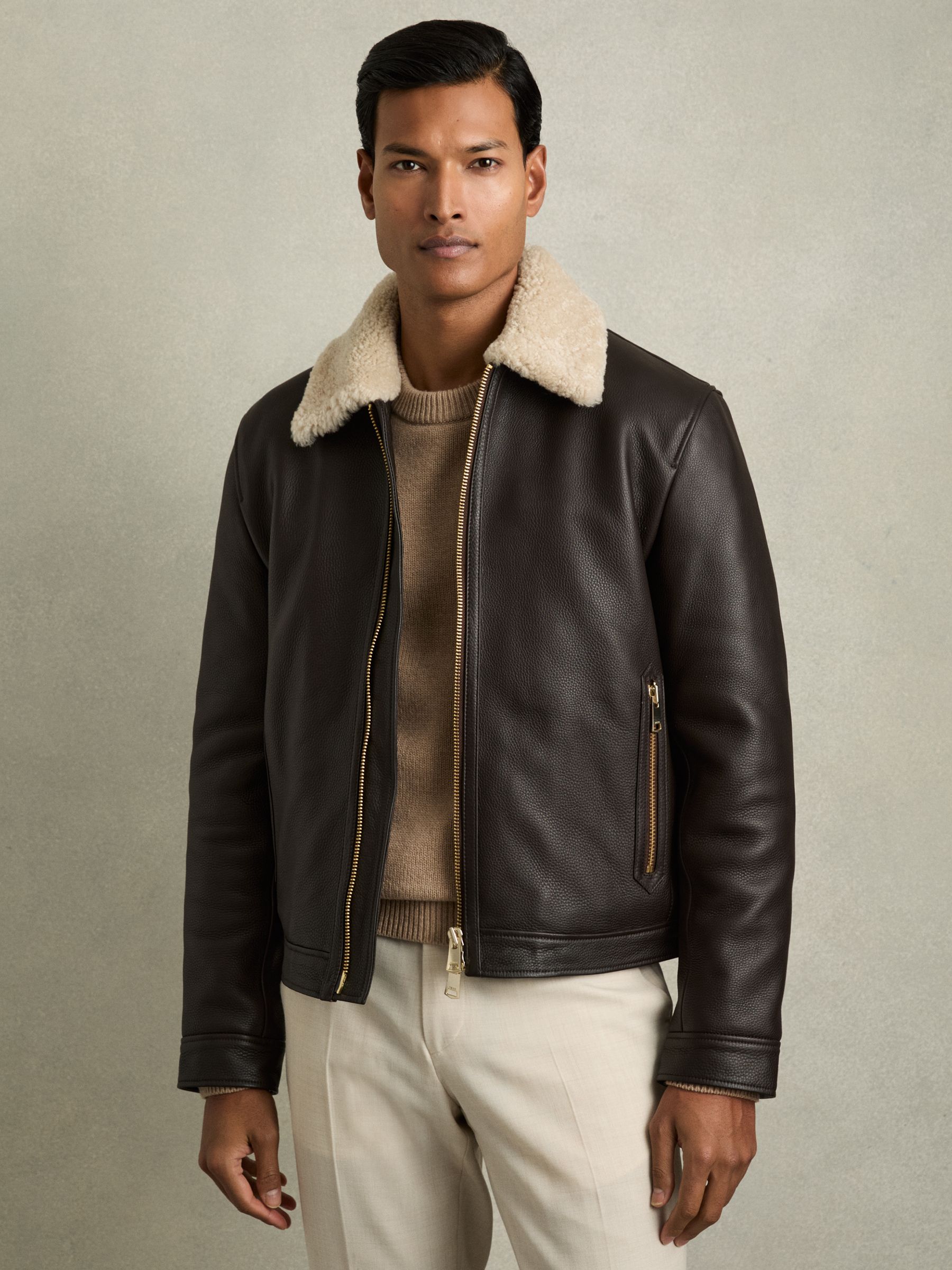 Reiss shearling jacket clearance