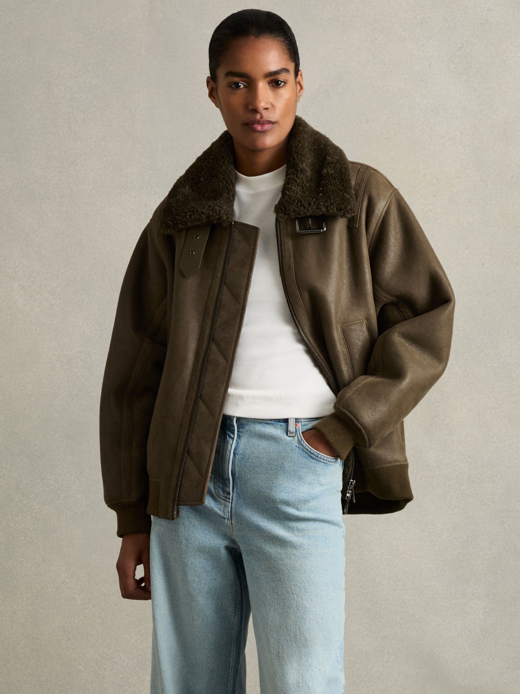 Khaki aviator jacket online