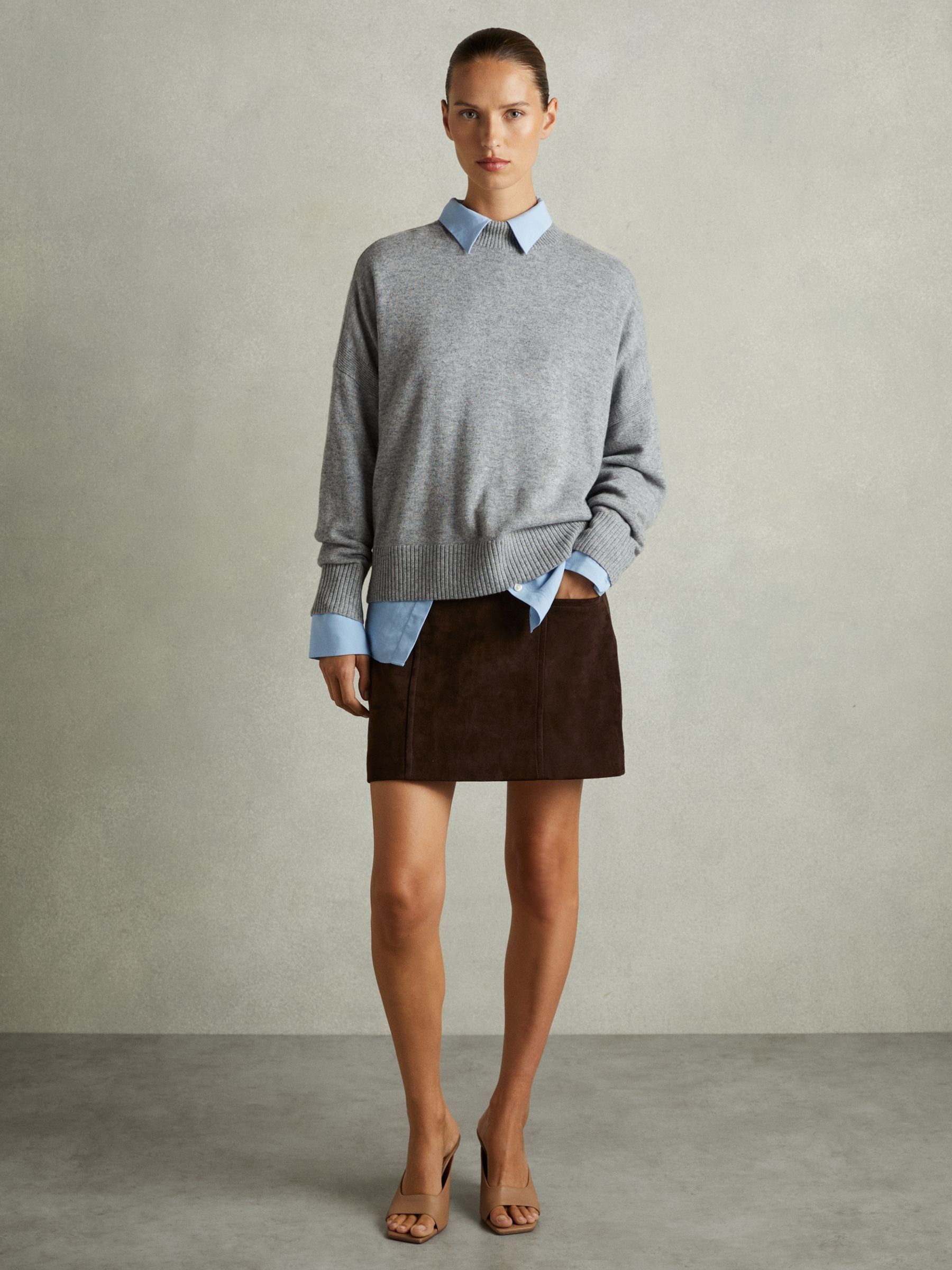 Reiss suede mini skirt top
