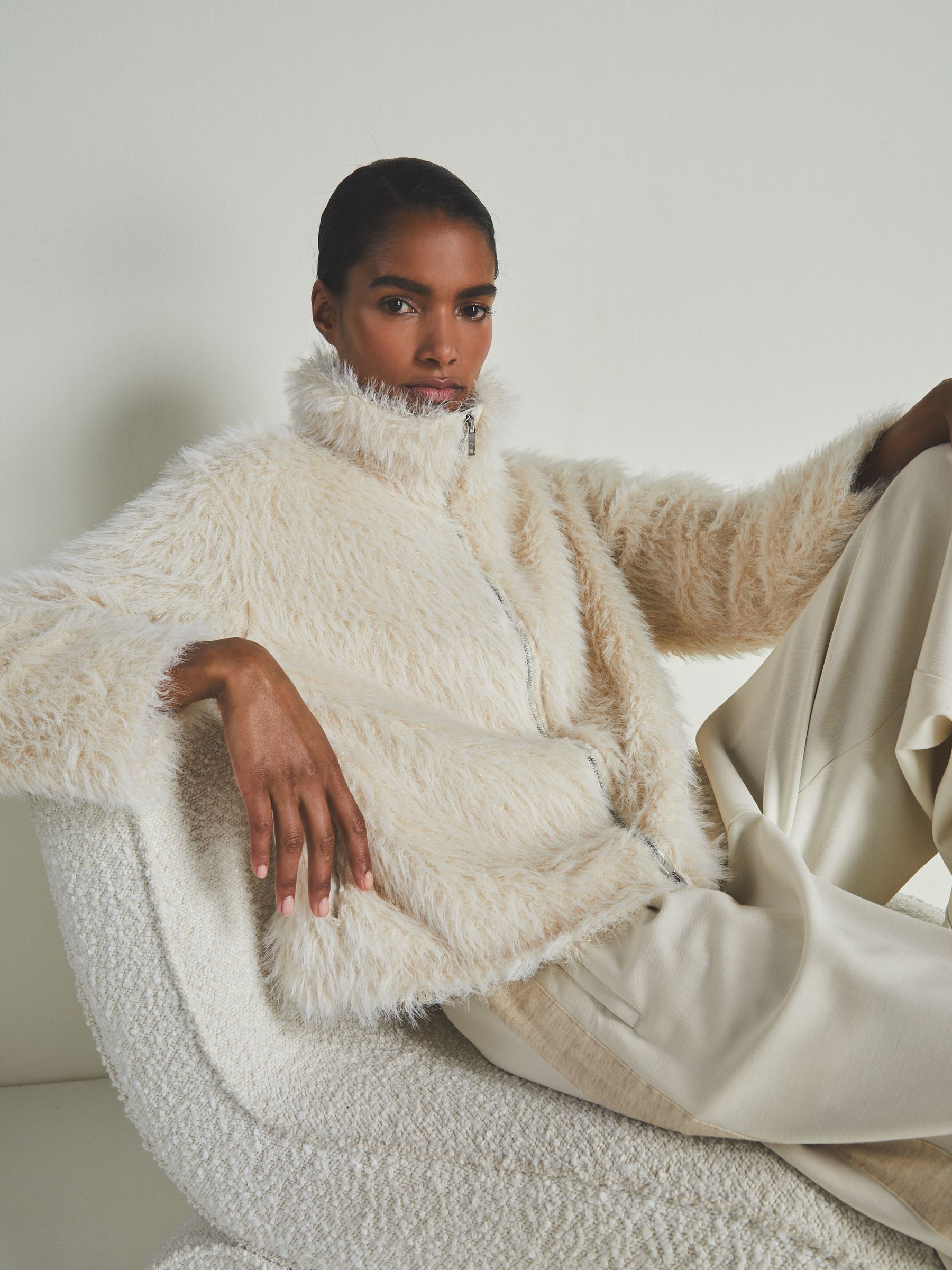 Reiss fur coat cheap