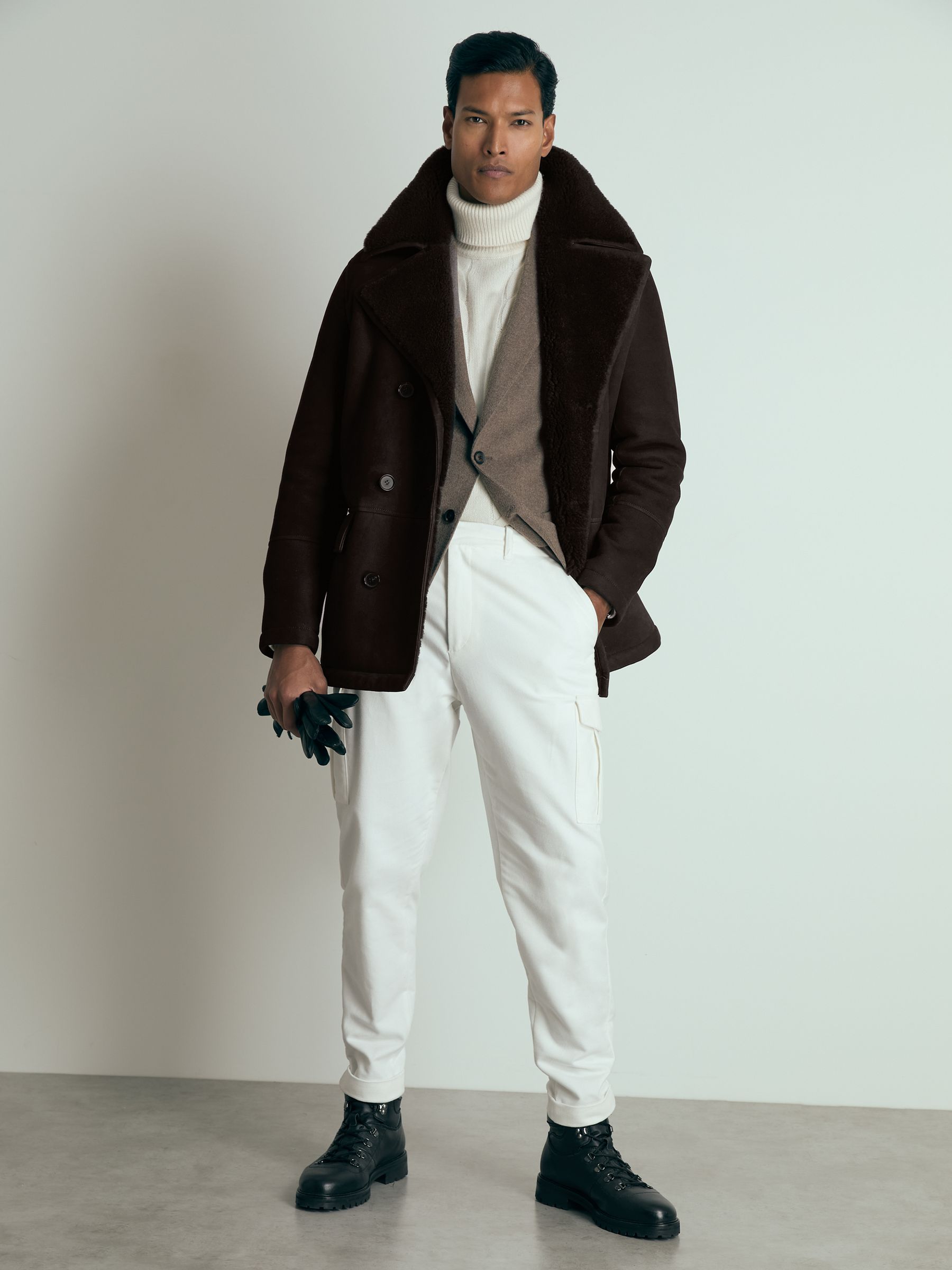Reiss shearling coat store