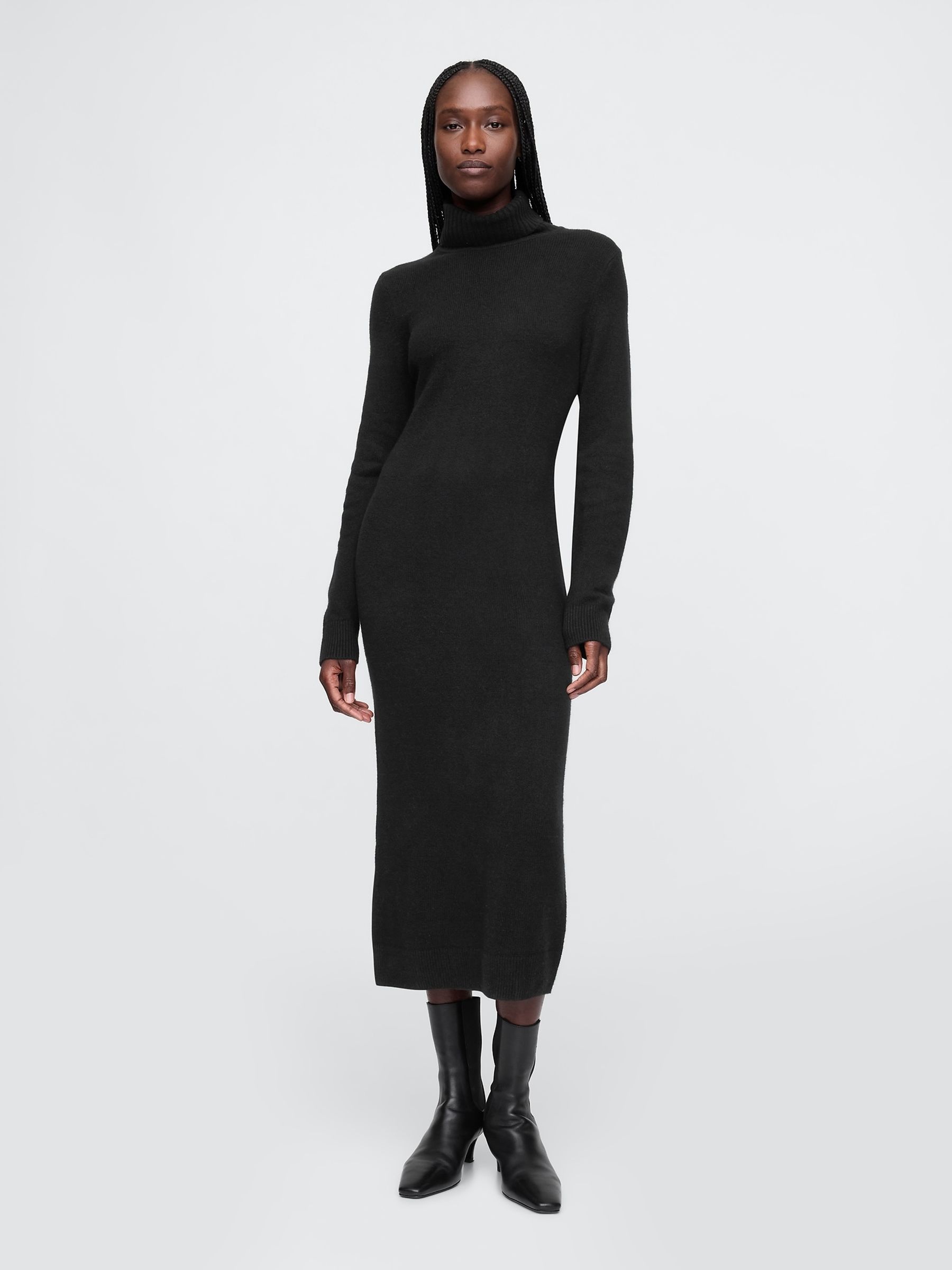Buy Black CashSoft Turtle Neck Maxi Jumper Dress from the Gap online shop