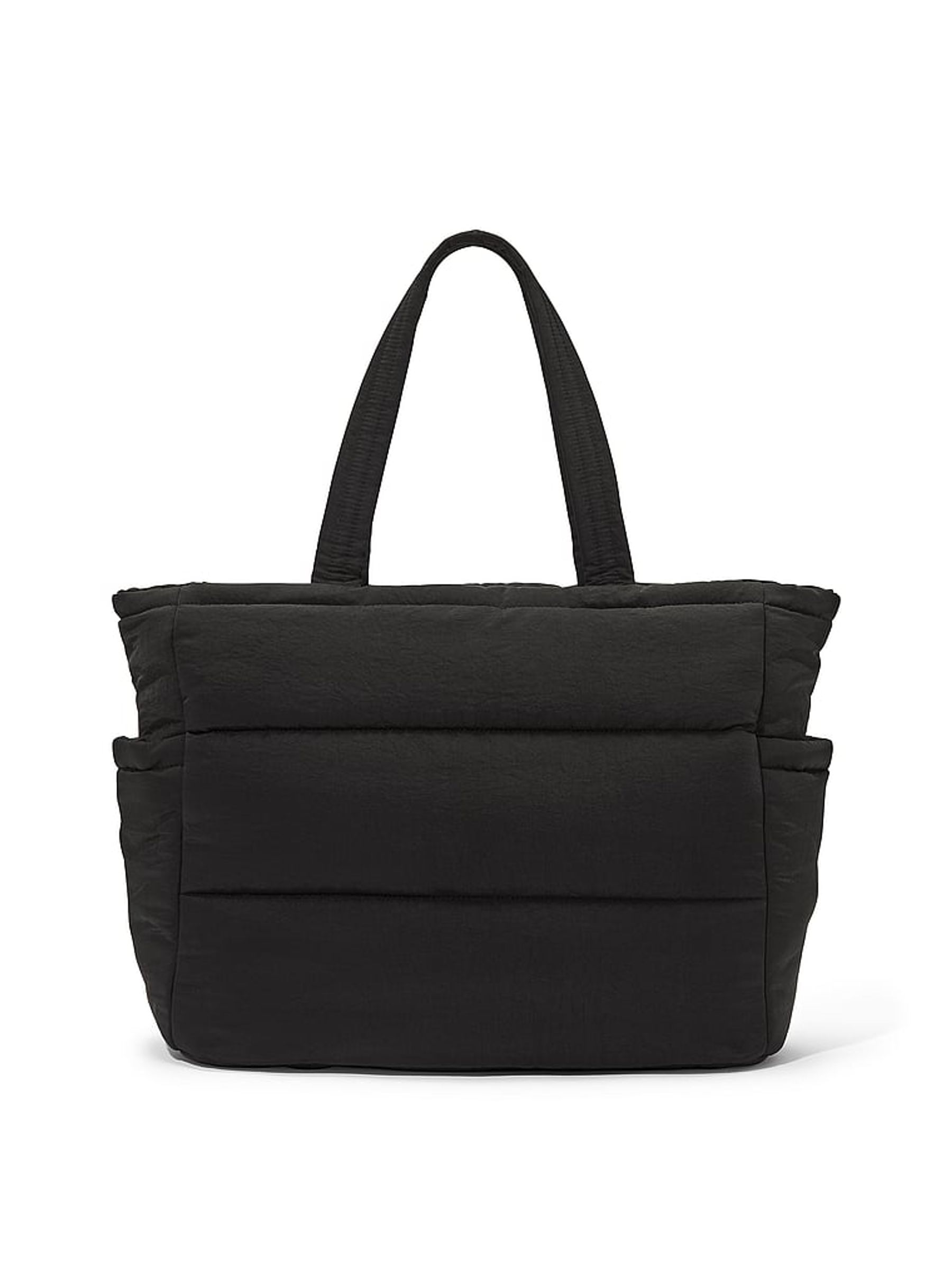 Black puffer tote bag 2025