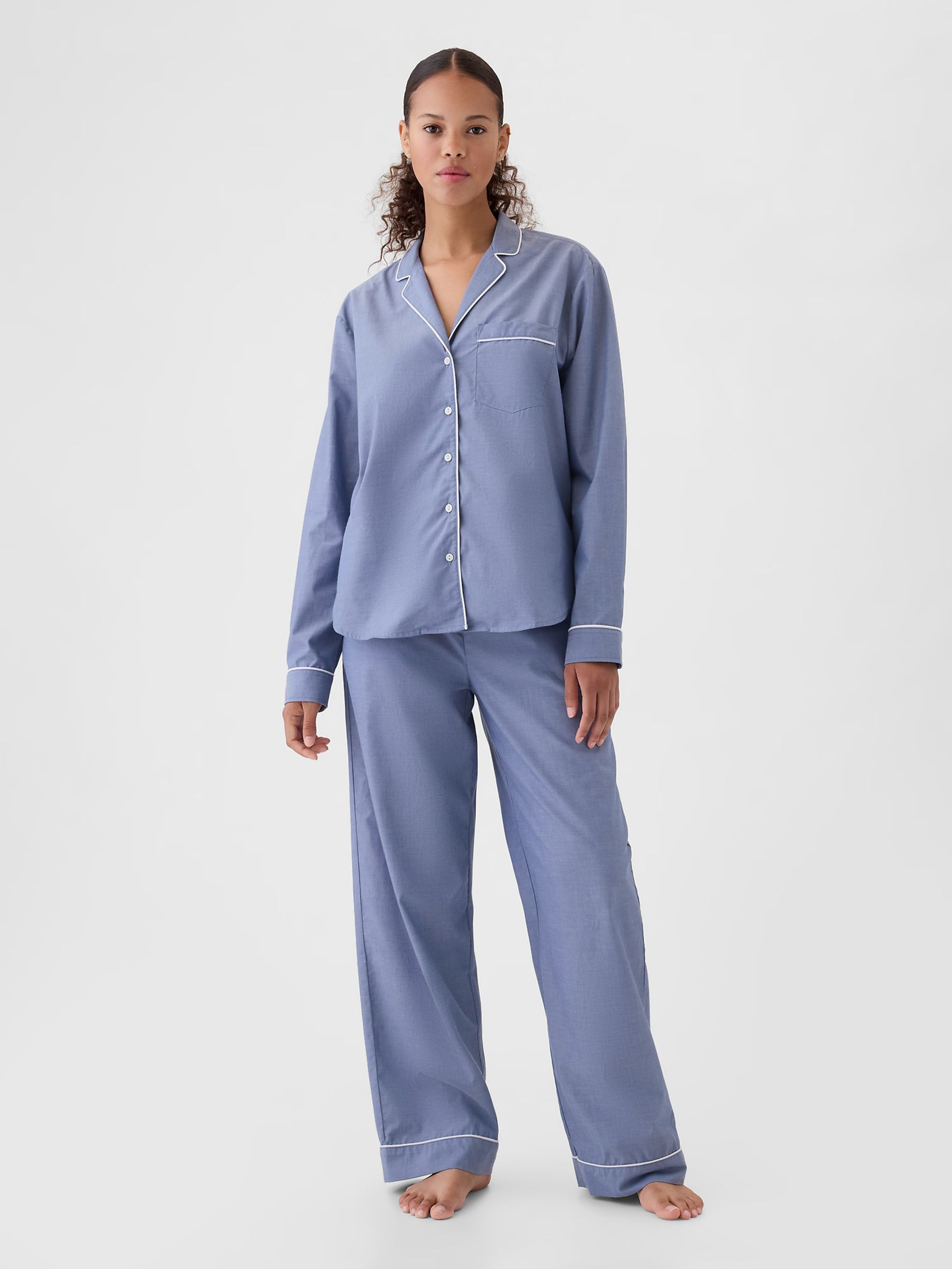 Cotton poplin women's pajamas best sale