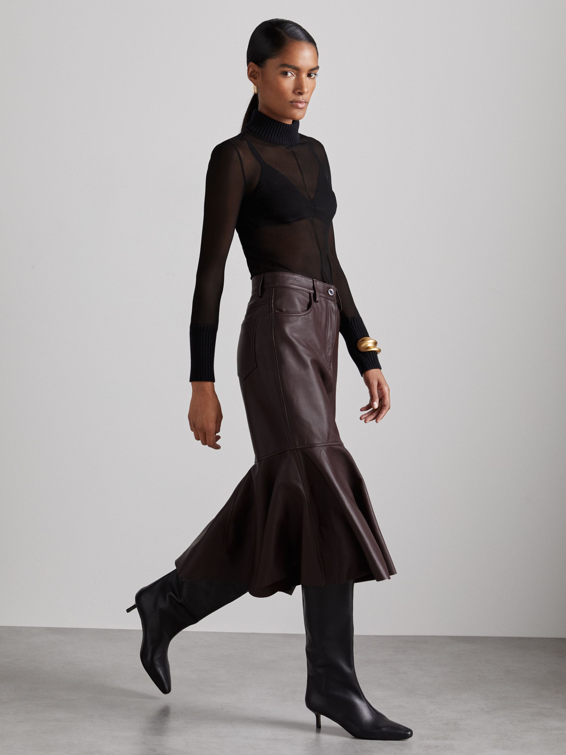 Reiss leather skirt shop