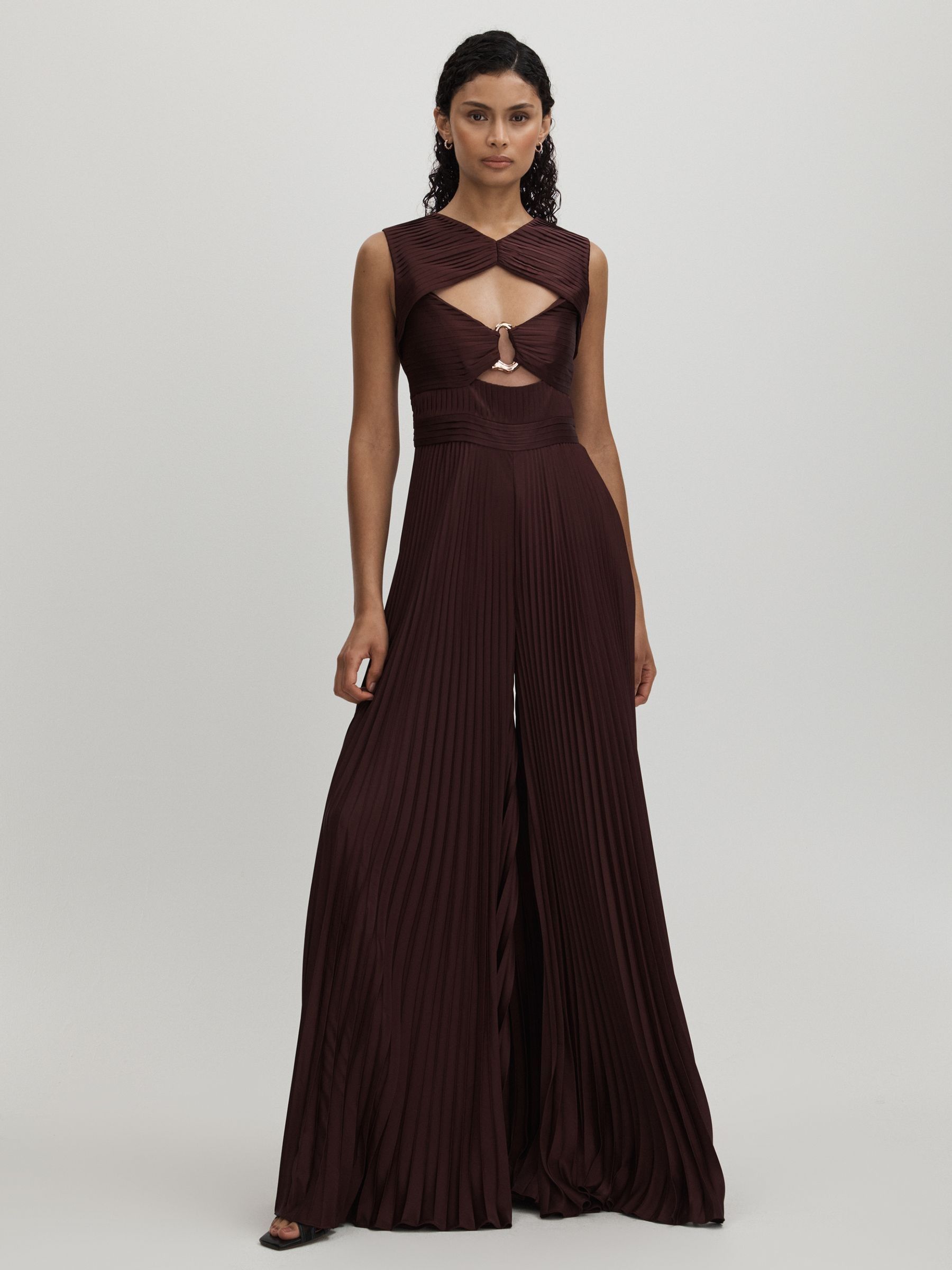 Pleated leg jumpsuit best sale