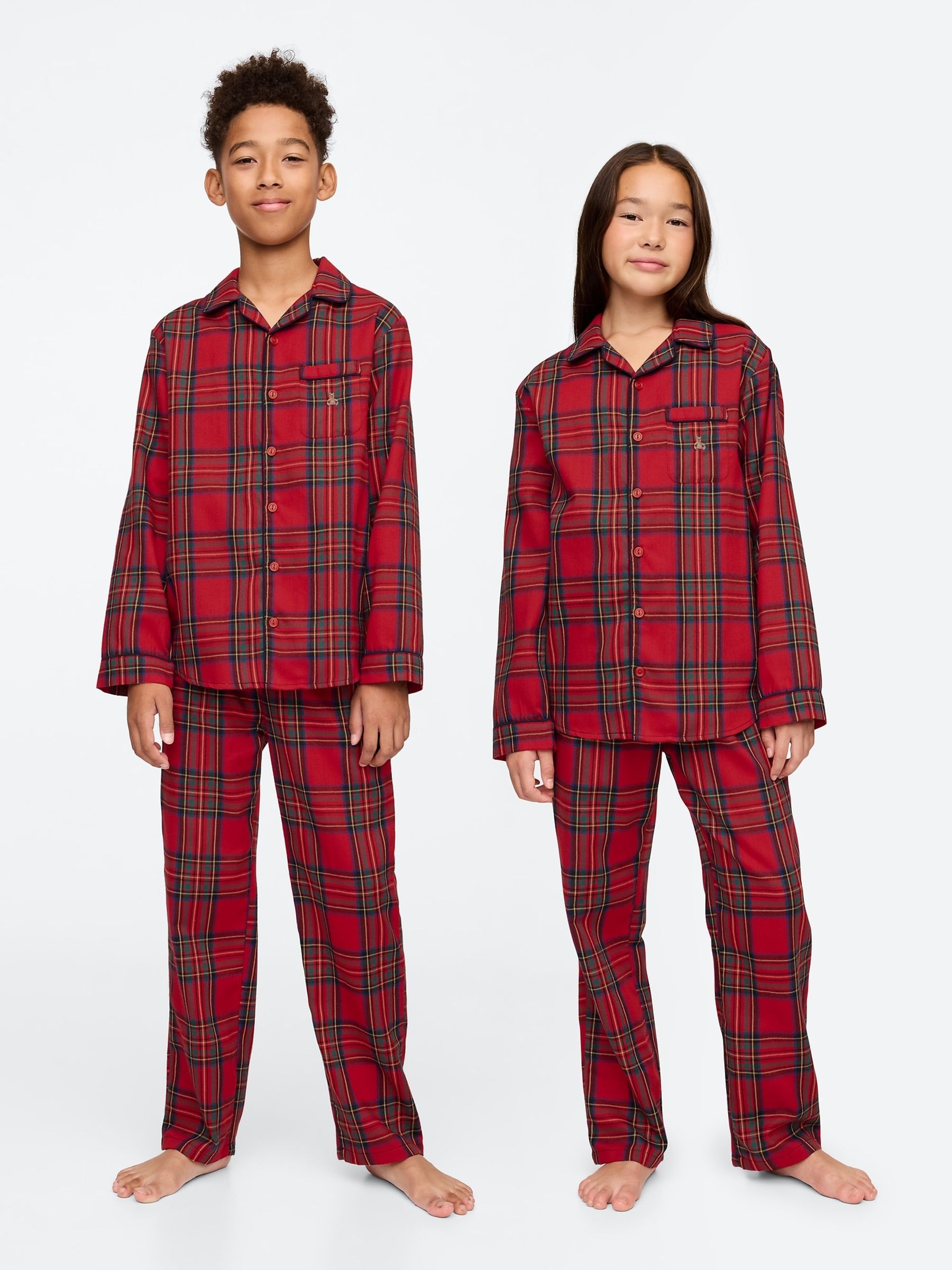 Buy Red Matching Family Christmas Flannel Pyjama Set 5 13yrs from the Gap online shop
